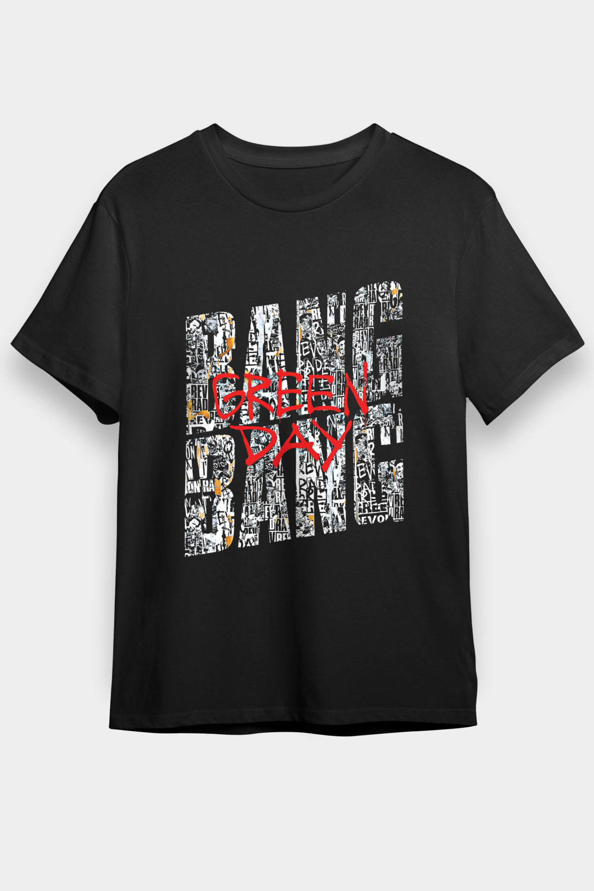 Green Day Baskılı Unisex Siyah Tişört