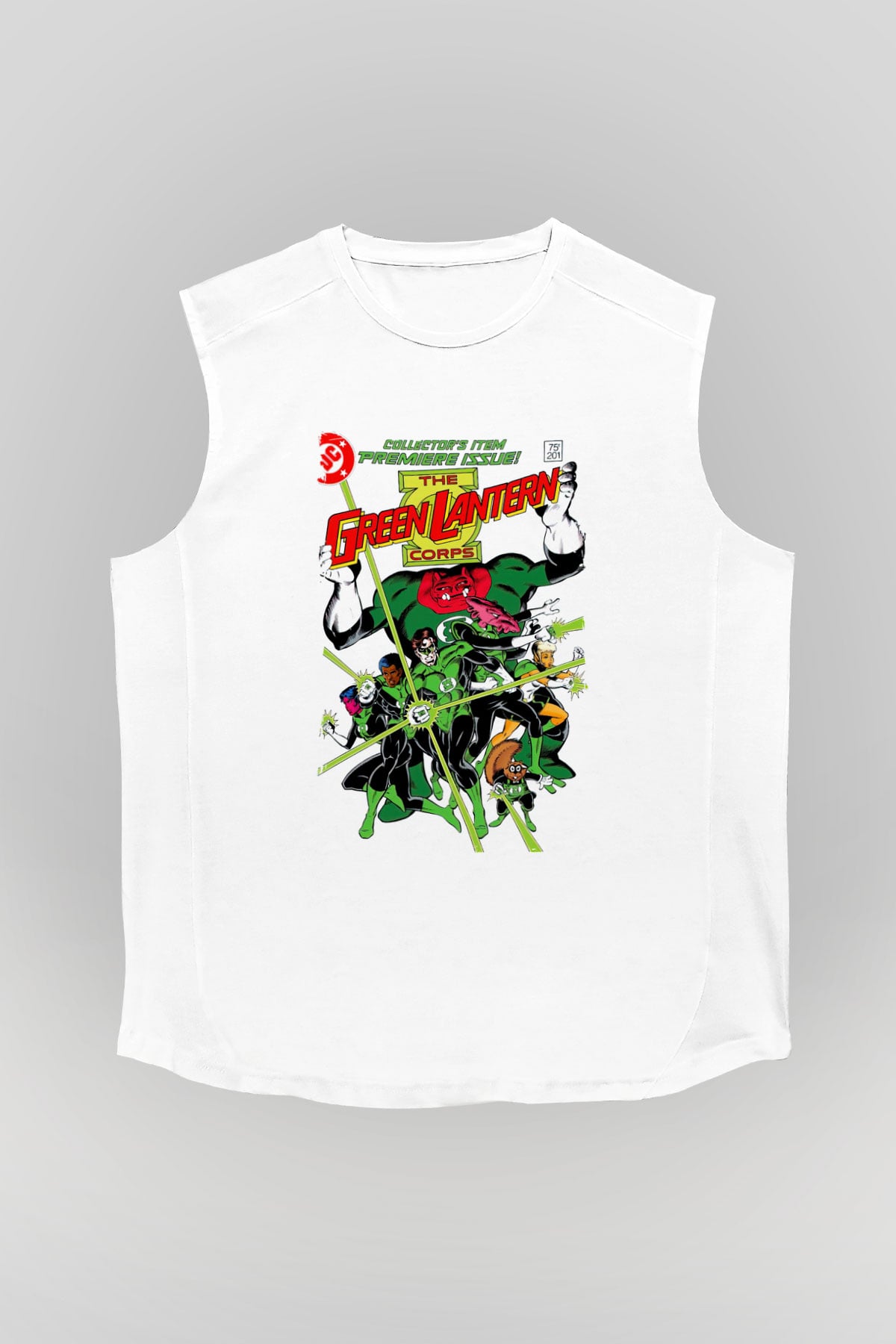 Green Lantern Beyaz Unisex  Kolsuz Tişört
