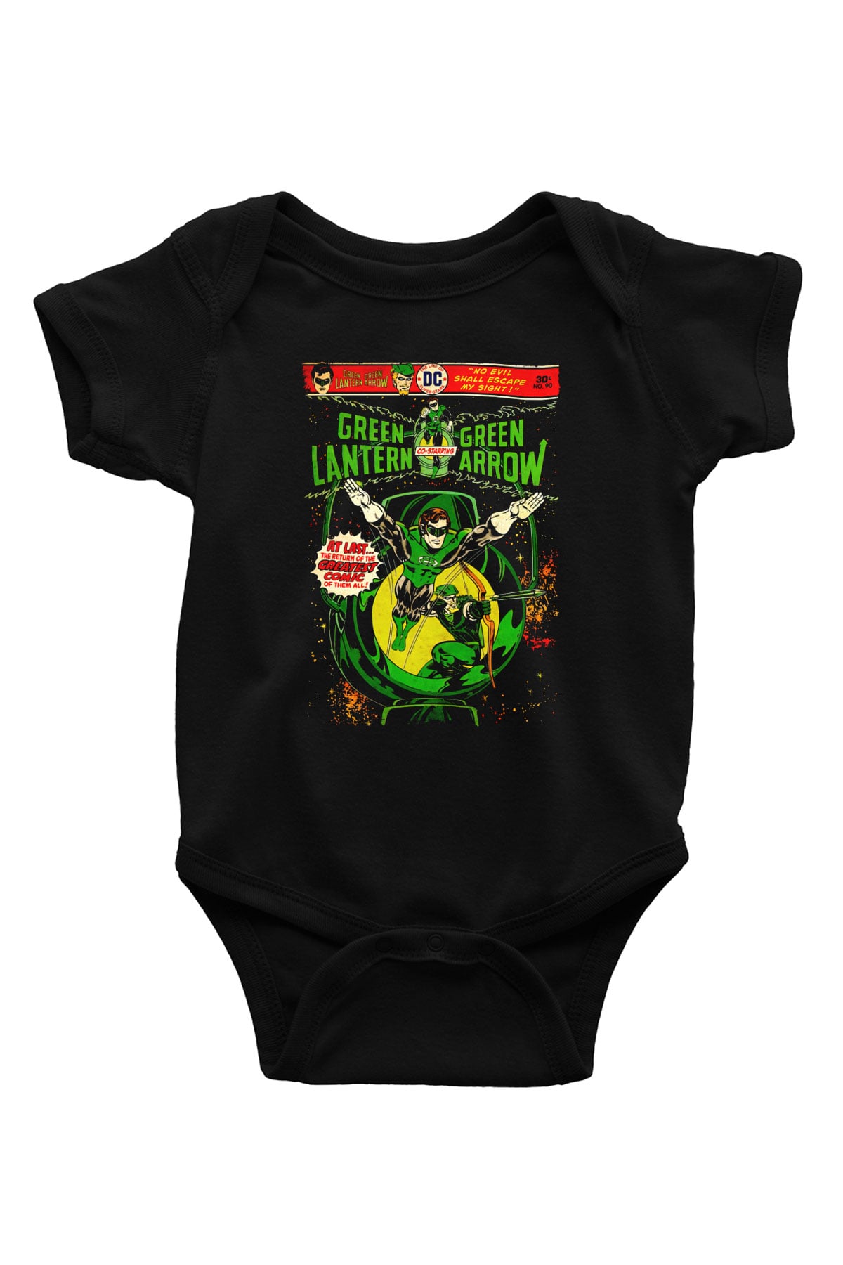 Green Lantern Siyah Bebek Body - Zıbın