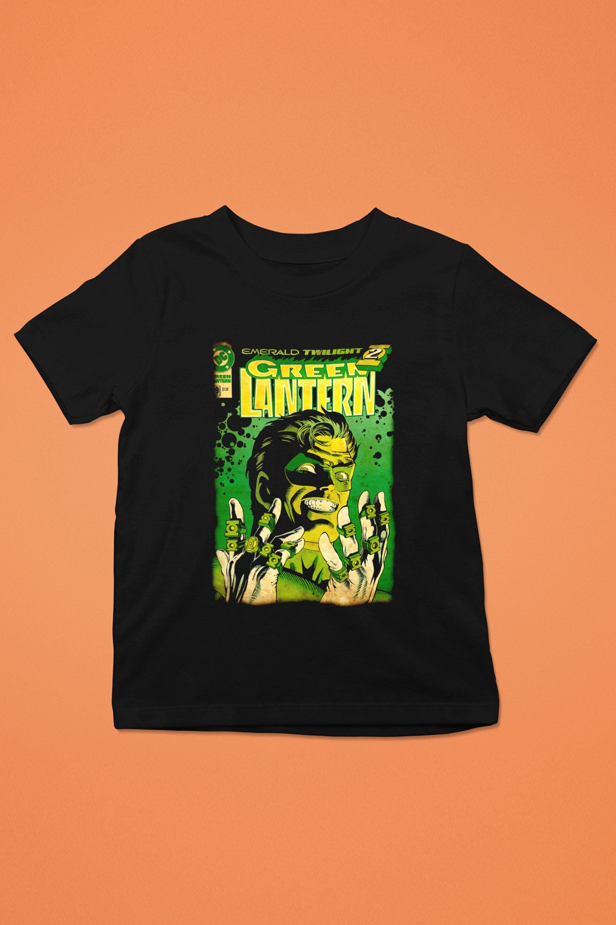 Green Lantern Siyah Unisex  Çocuk Tişört