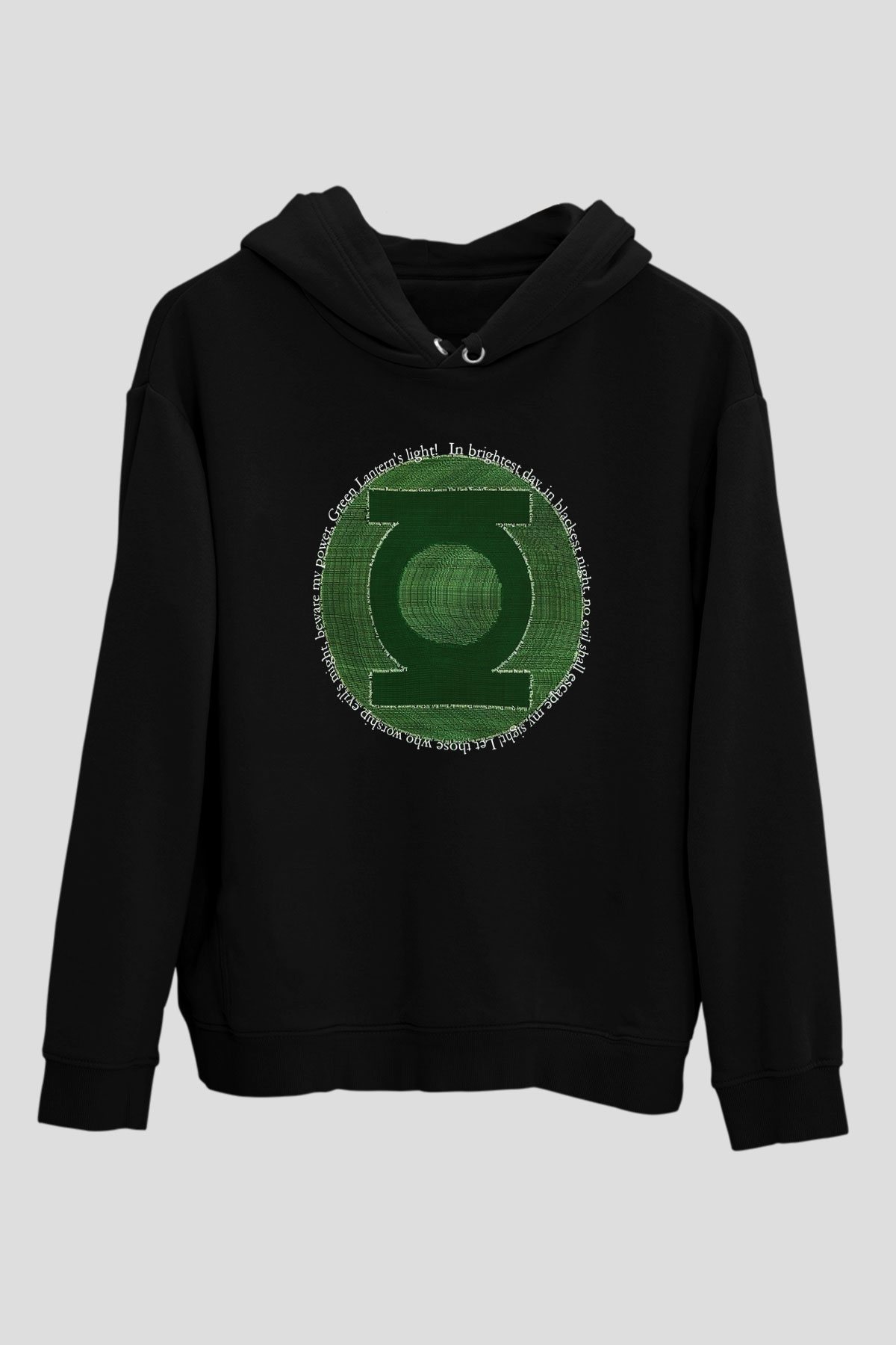 Green Lantern Siyah Unisex Kapüşonlu Sweatshirt