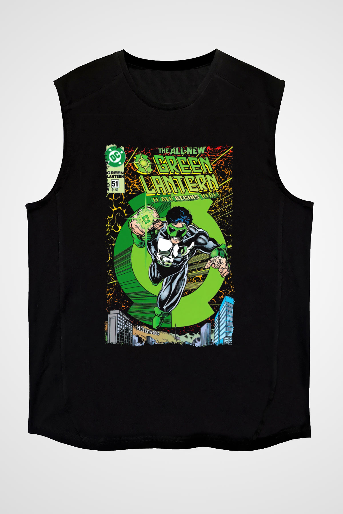 Green Lantern Siyah Unisex  Kolsuz Tişört