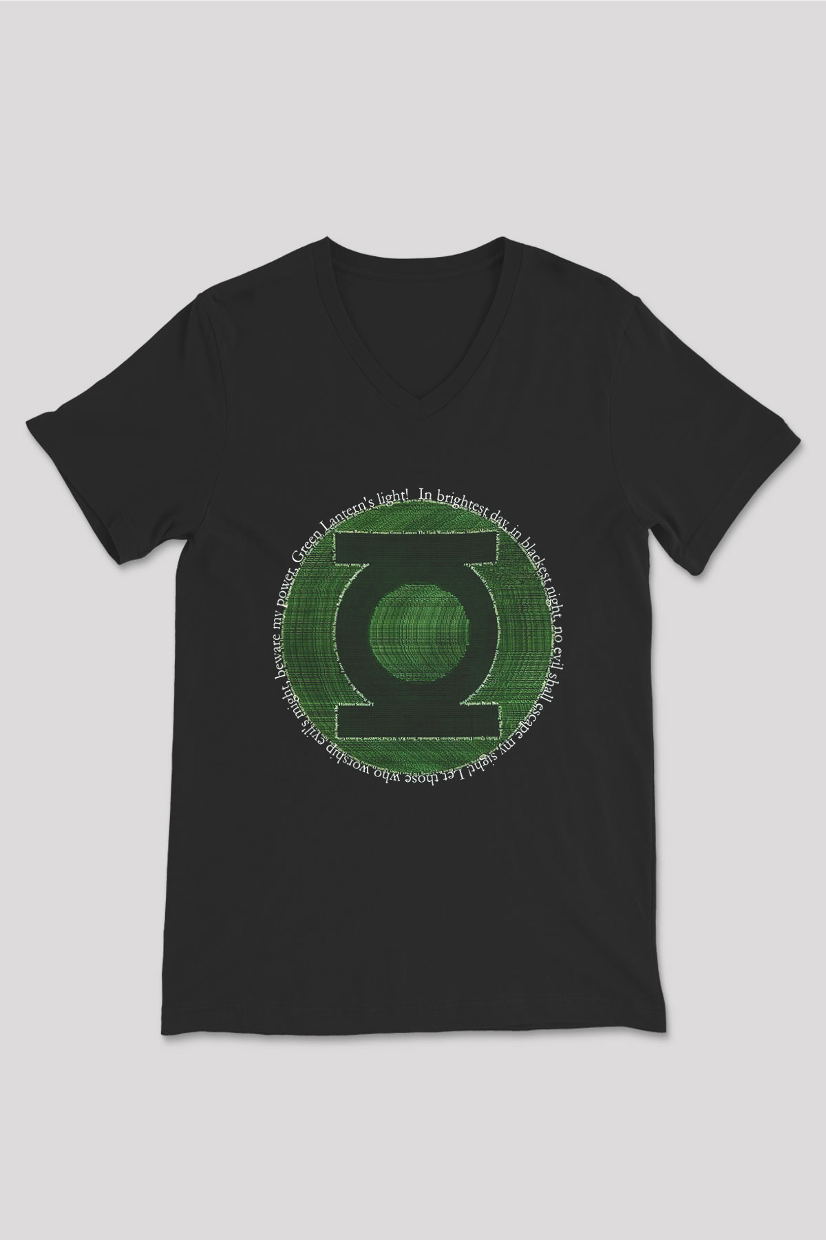 Green Lantern Siyah Unisex V Yaka Tişört