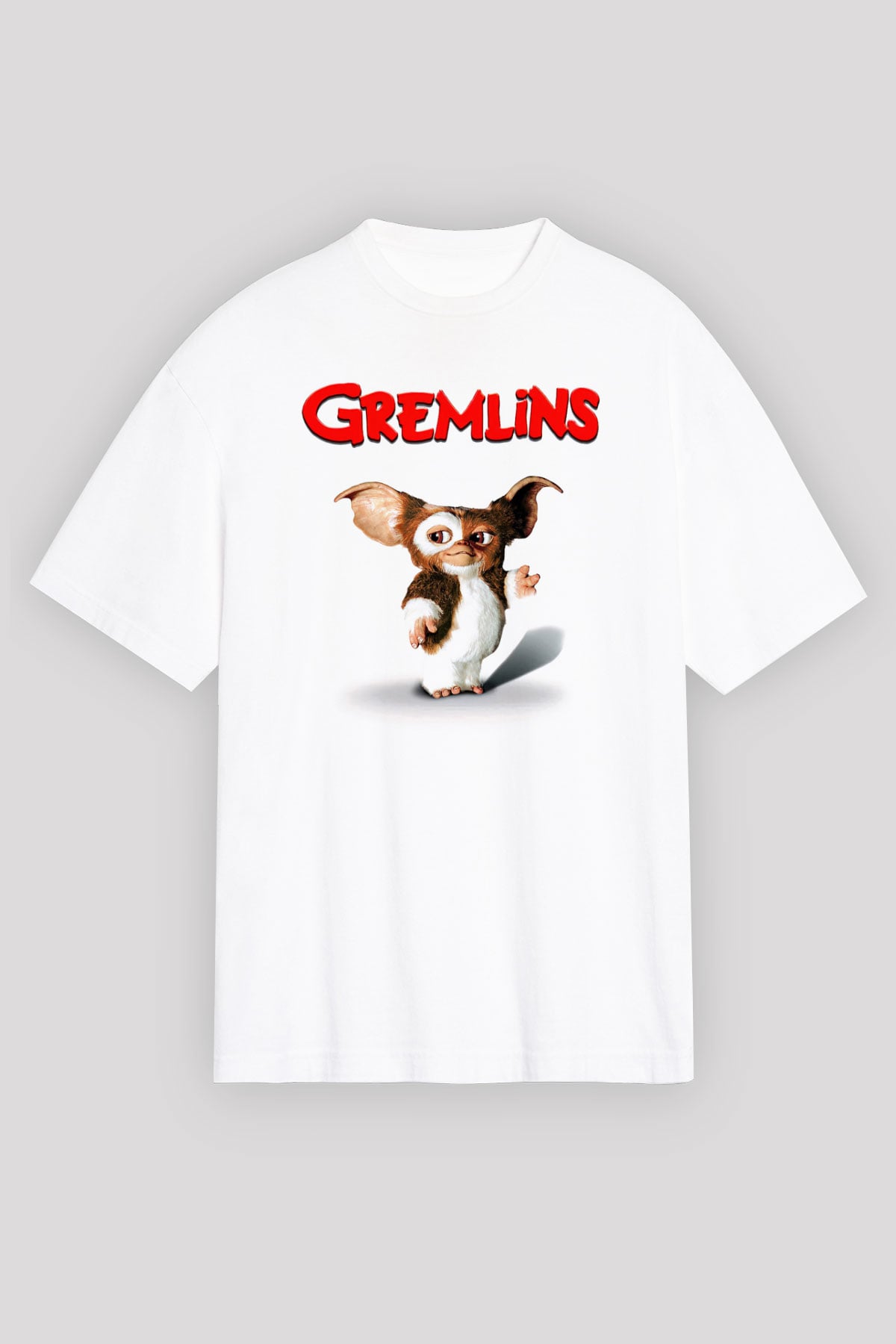 Gremlins Beyaz Unisex Oversize Tişört T-Shirt