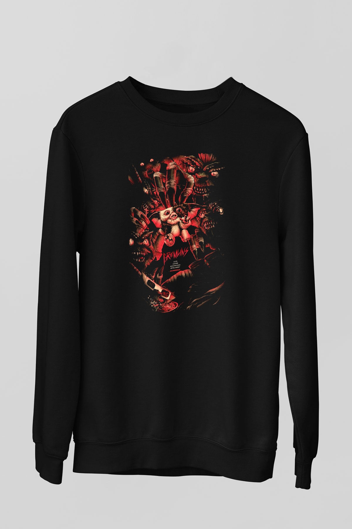 Gremlins Gremlinler Siyah Unisex Sweatshirt
