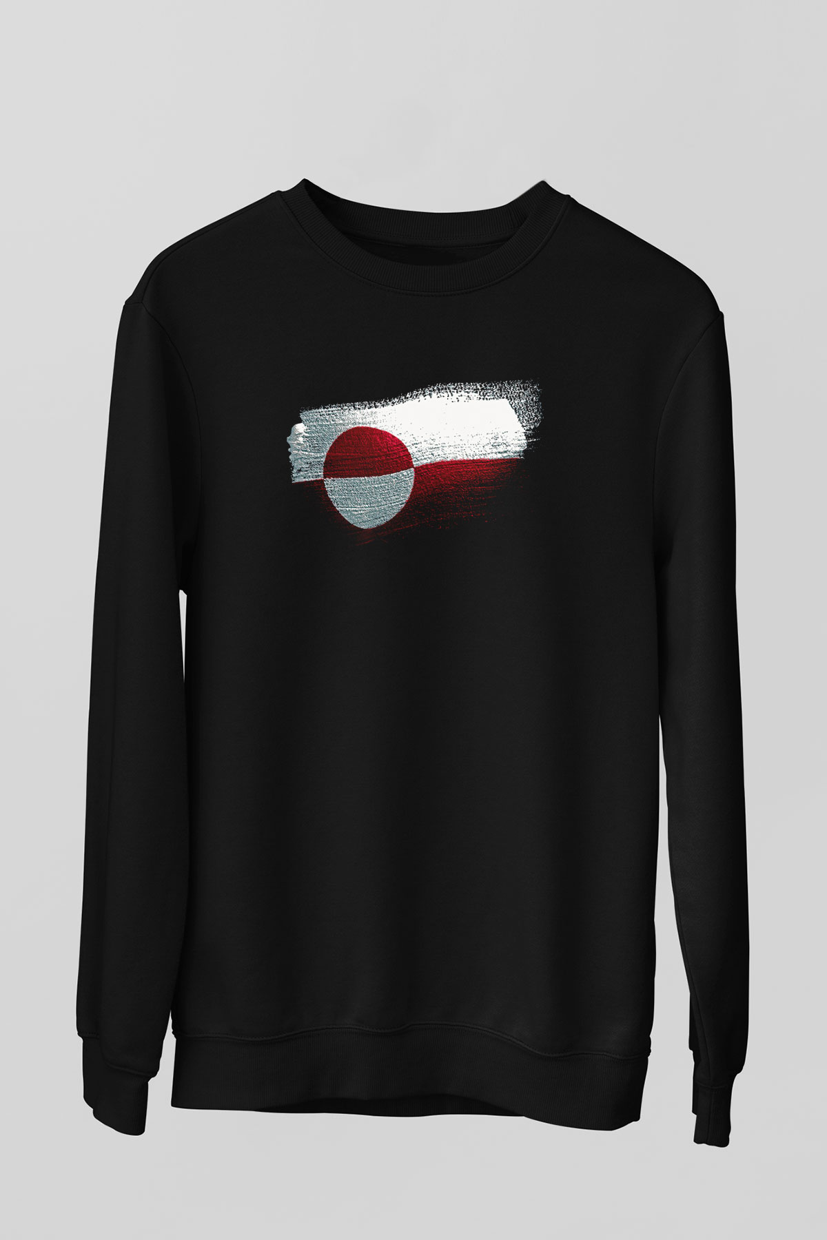 Grönland - Greenland Bayrağı Baskılı Unisex Siyah Sweatshirt