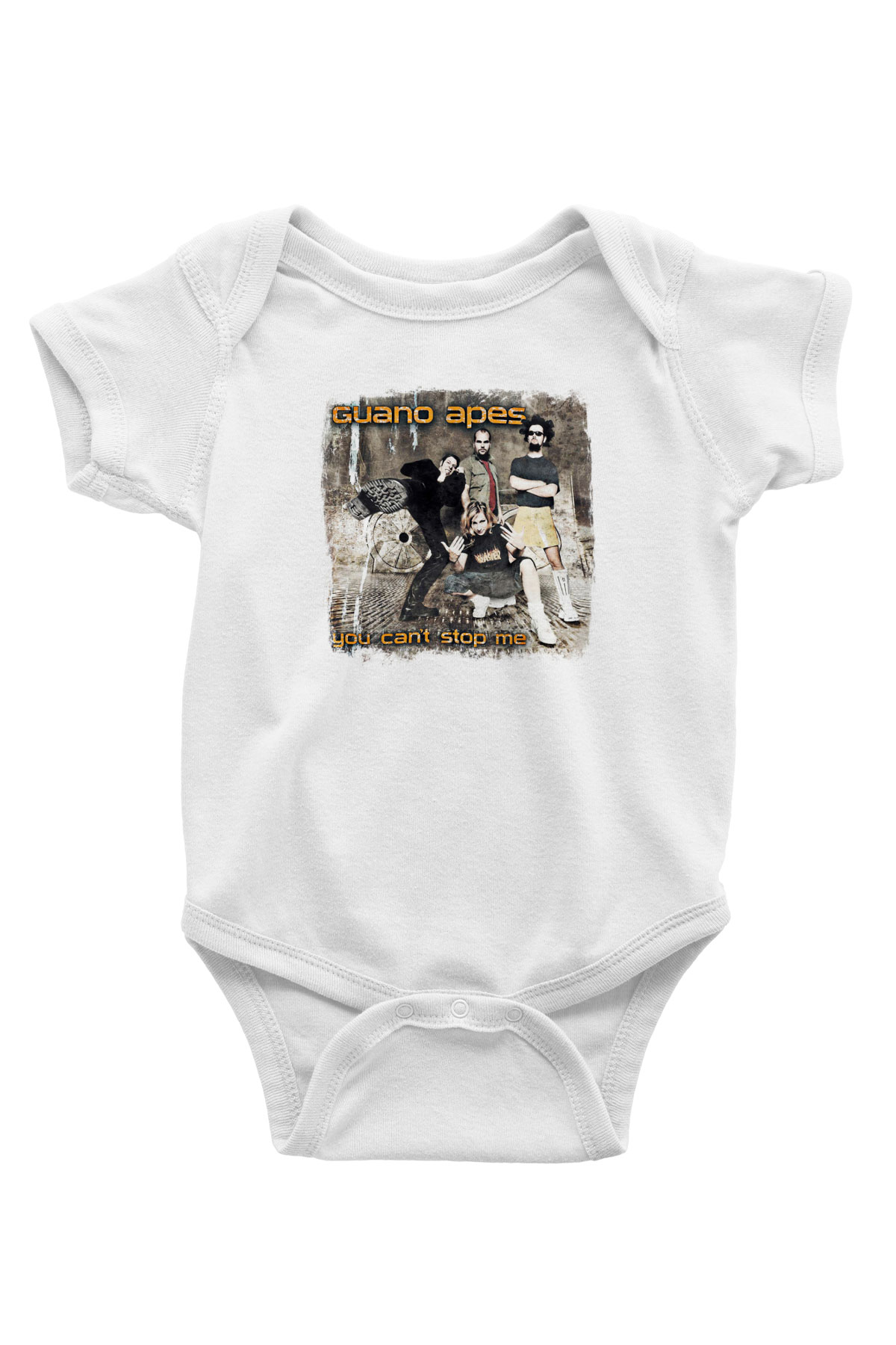 Guano Apes Baskılı Unisex Beyaz Bebek Body - Zıbın