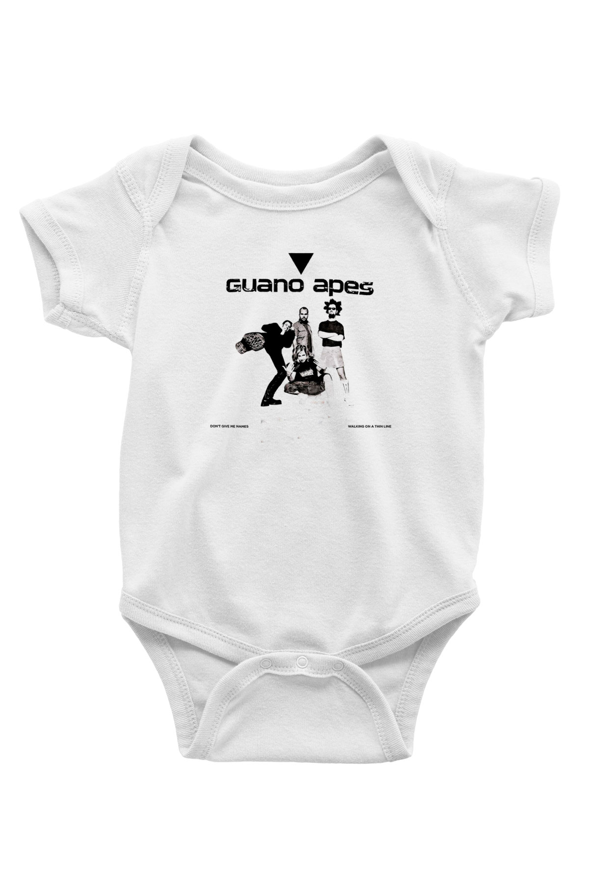 Guano Apes Baskılı Unisex Beyaz Bebek Body - Zıbın