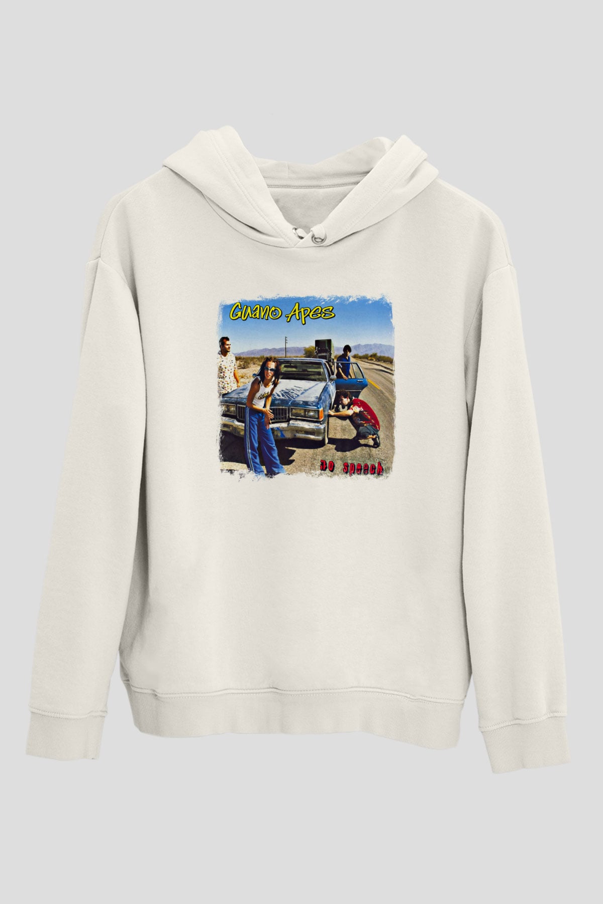 Guano Apes Baskılı Unisex Beyaz Hoodie