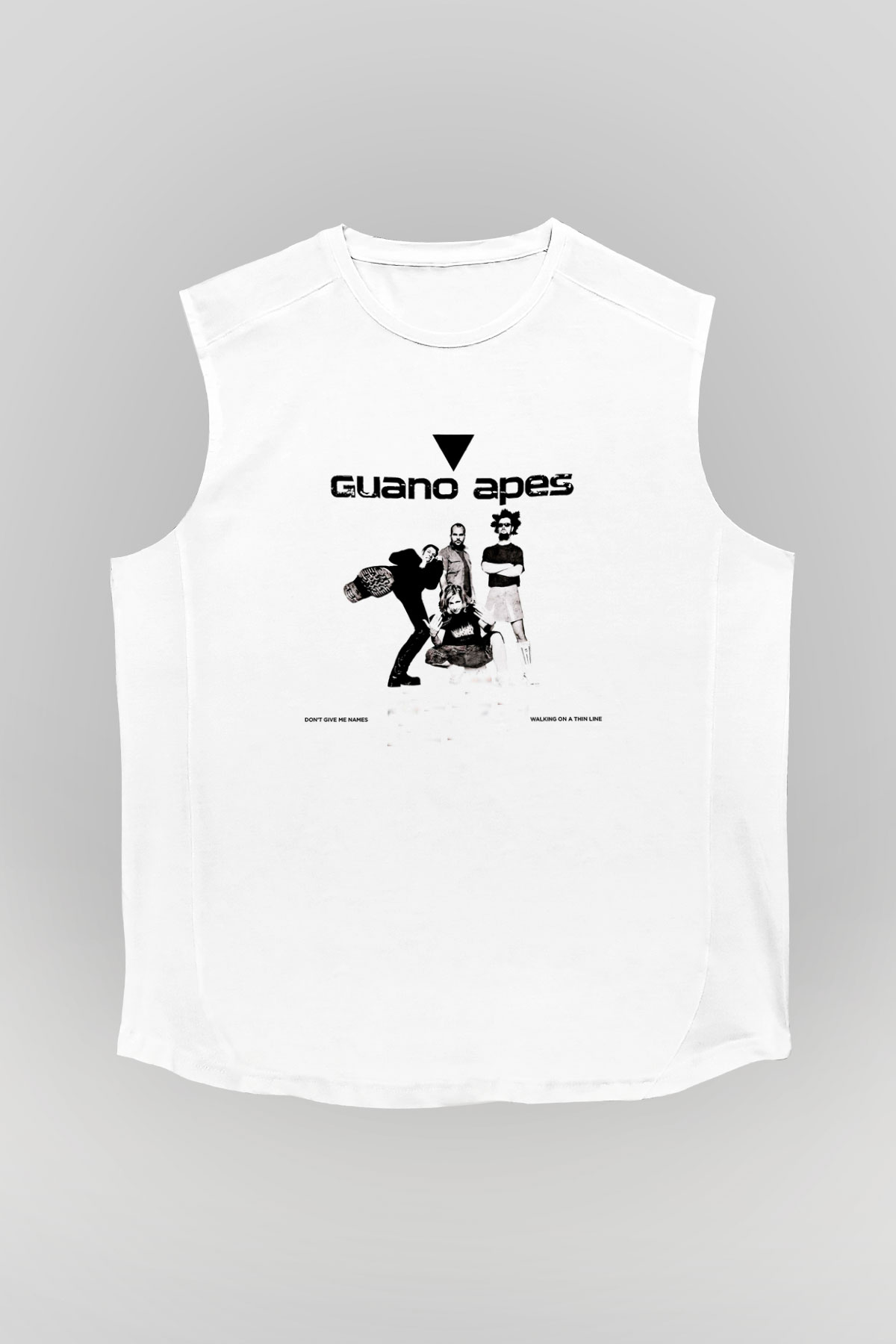 Guano Apes Baskılı Unisex Beyaz Kolsuz Tişört