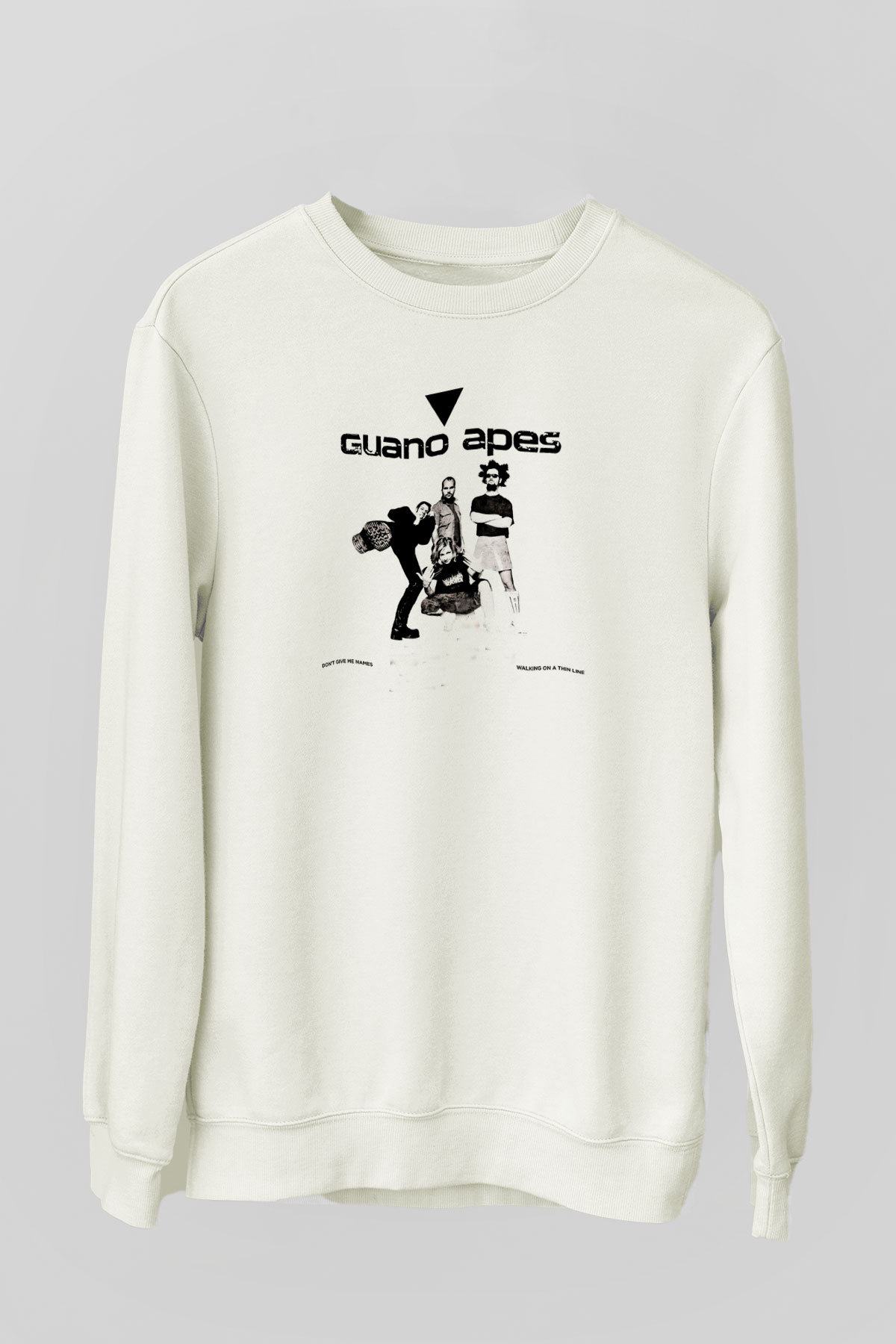 Guano Apes Baskılı Unisex Beyaz Sweatshirt
