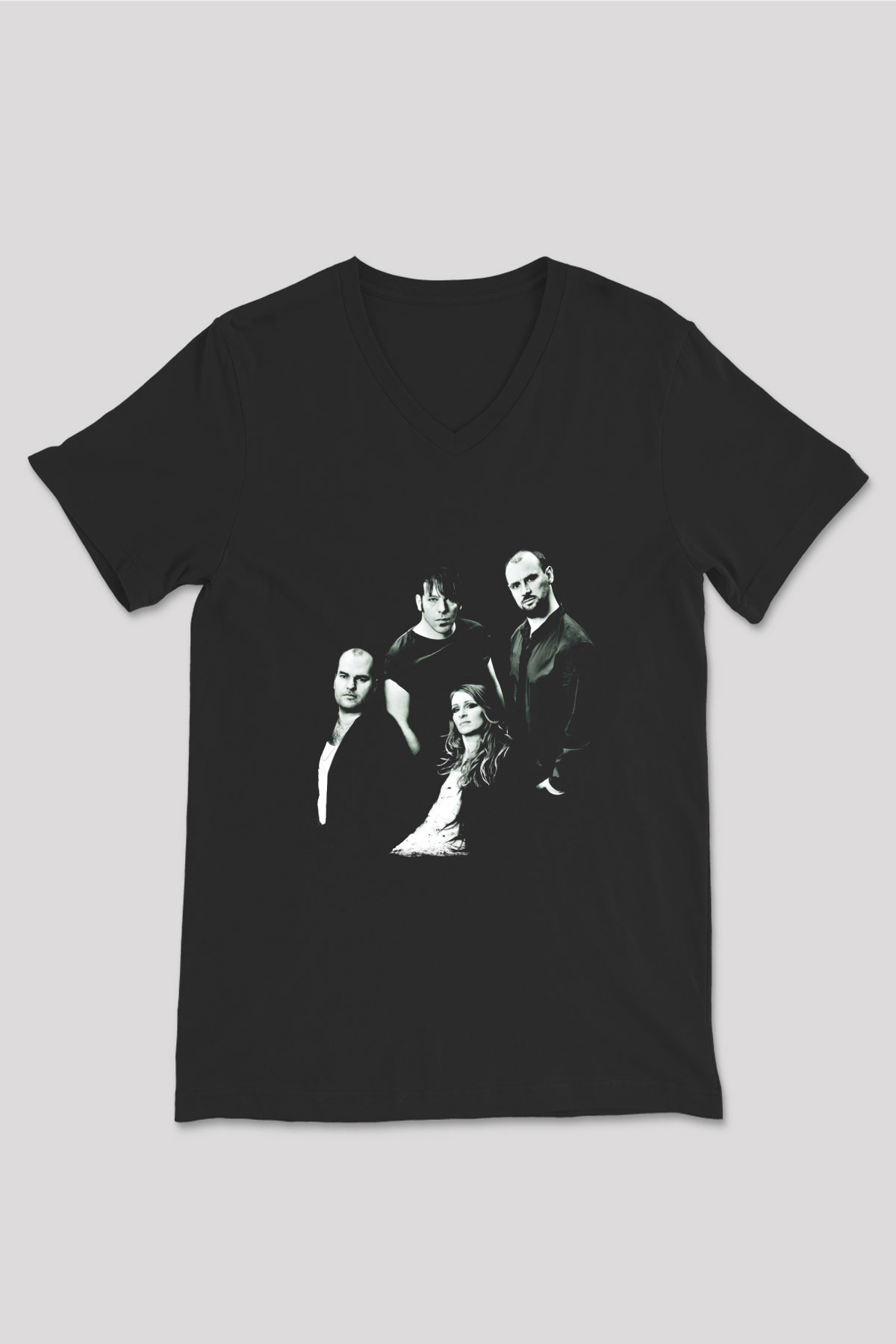 Guano Apes Baskılı Unisex Siyah V Yaka Tişört