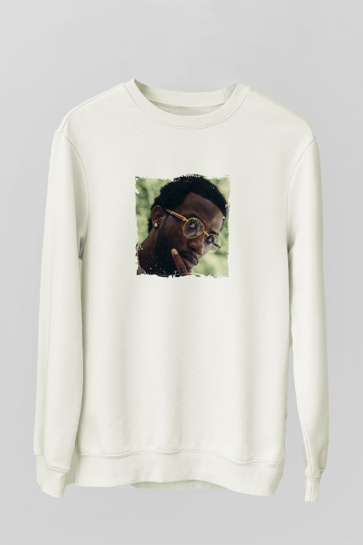 Gucci Mane Baskılı Unisex Beyaz Sweatshirt