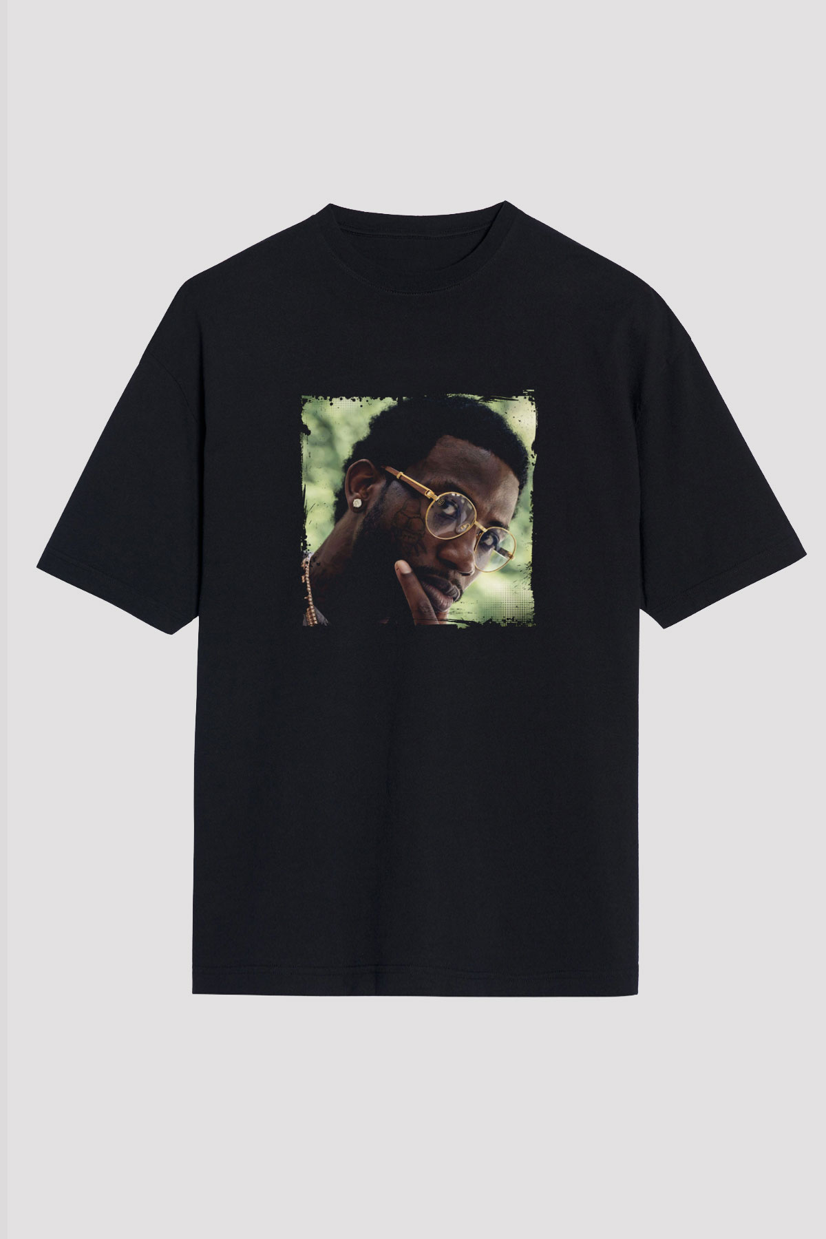Gucci Mane Baskılı Unisex Oversize Siyah Tişört