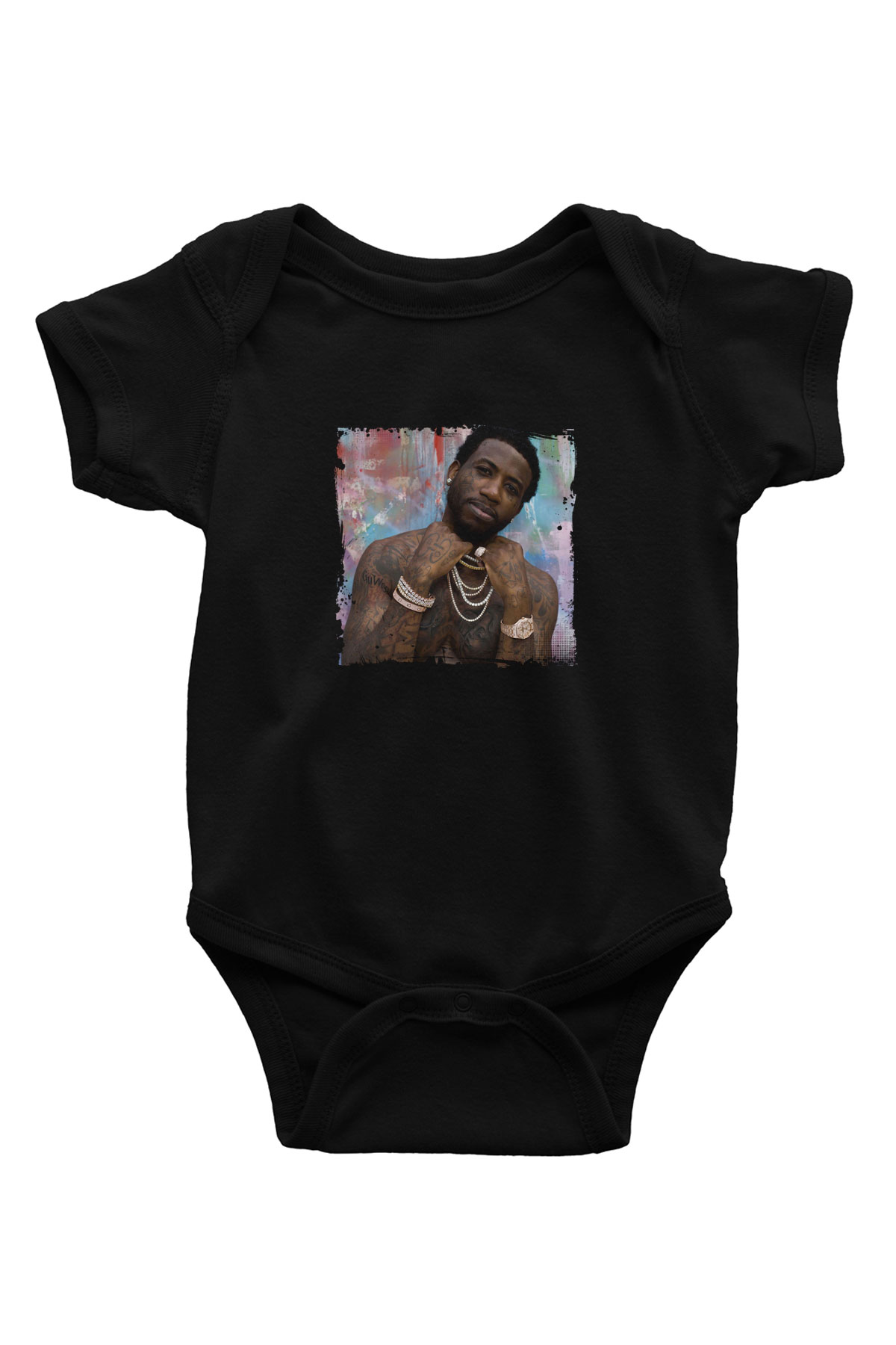 Gucci Mane Baskılı Unisex Siyah Bebek Body - Zıbın