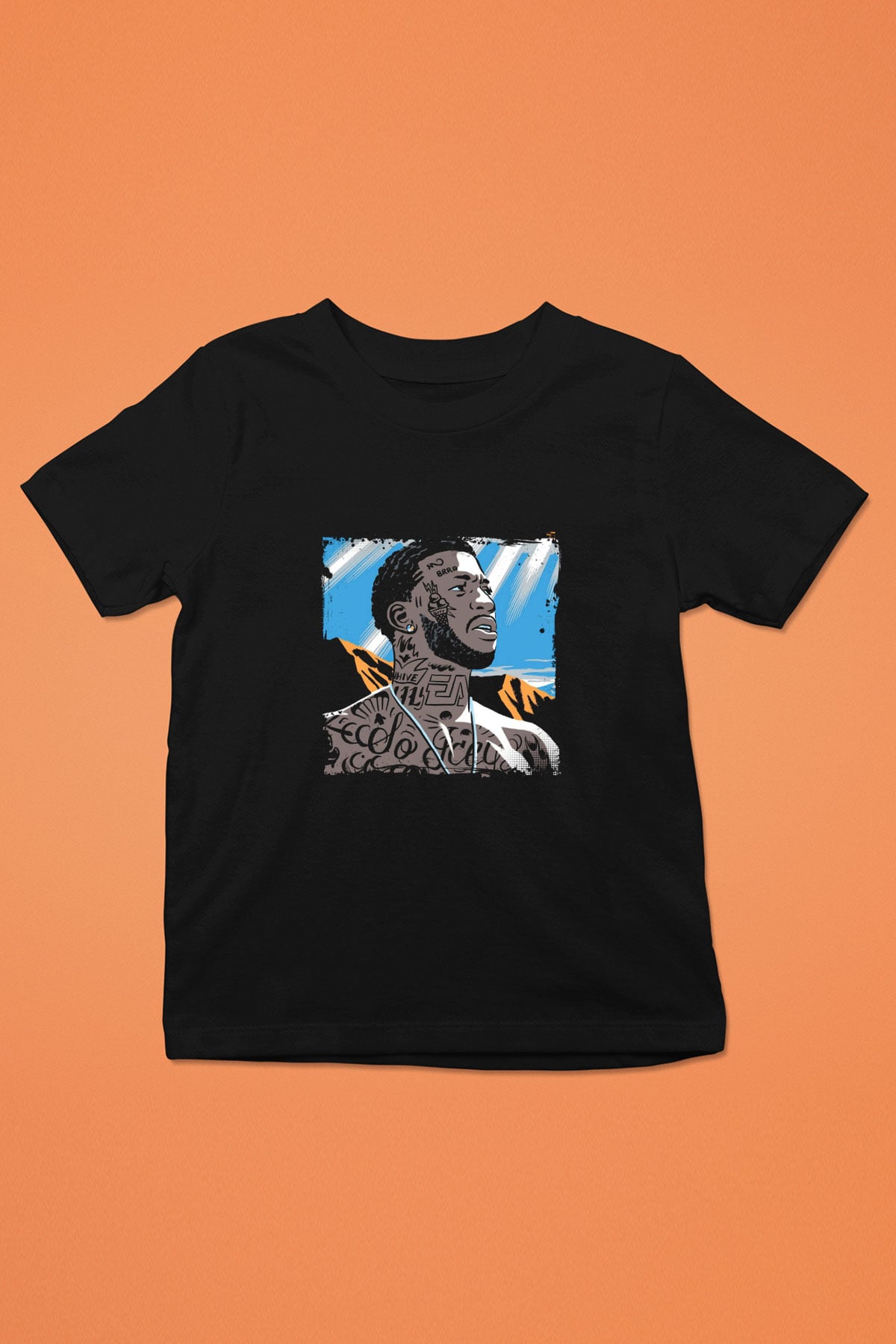 Gucci Mane Baskılı Unisex Siyah Çocuk Tişört