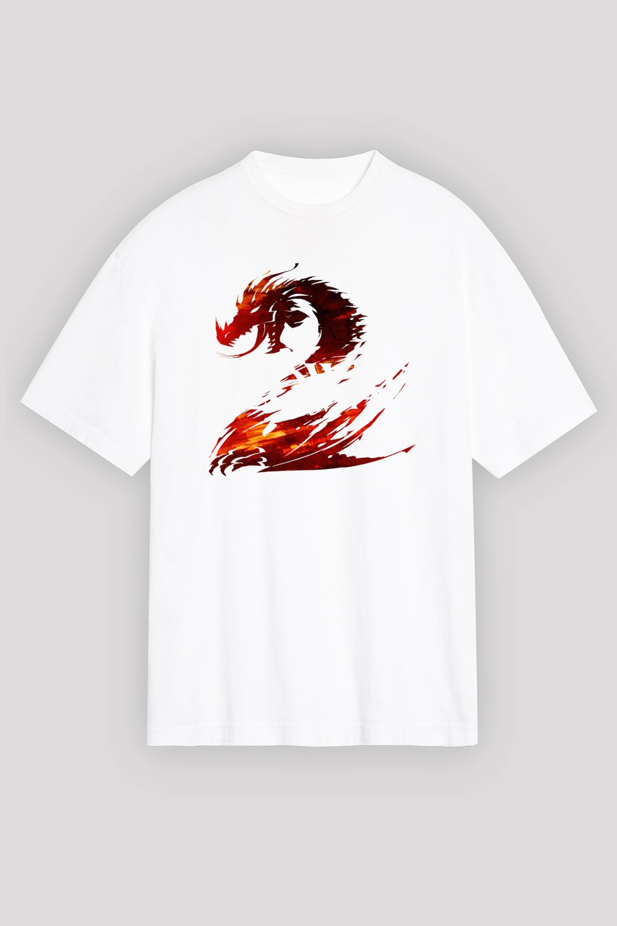 Guild Wars Beyaz Unisex Oversize Tişört T-Shirt