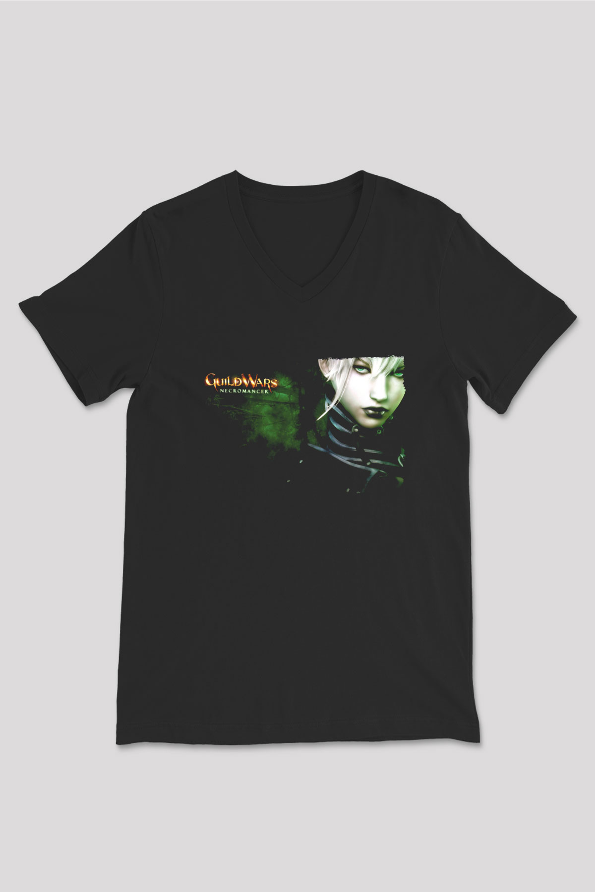 Guild Wars Siyah Unisex V Yaka Tişört