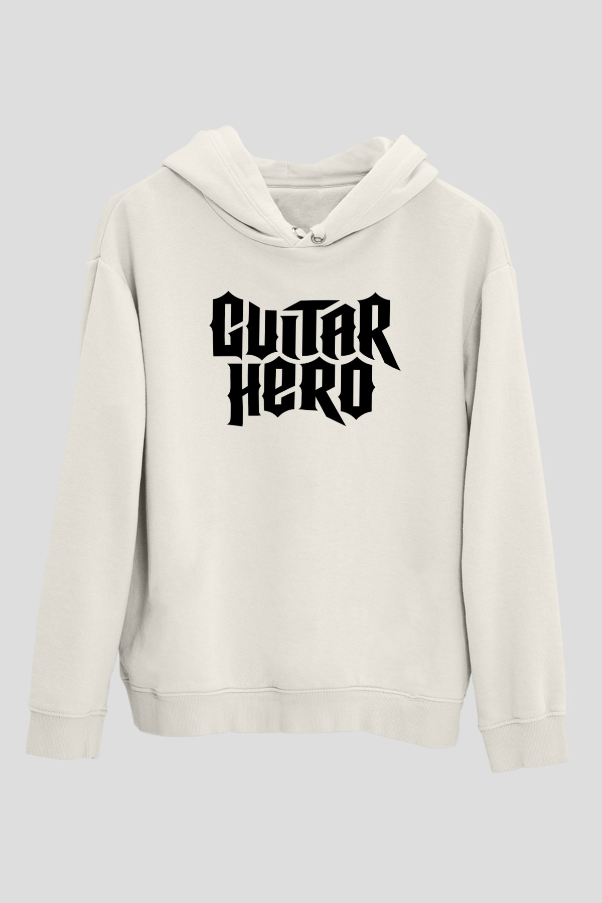 Guitar Hero Beyaz Unisex Kapşonlu Sweatshirt
