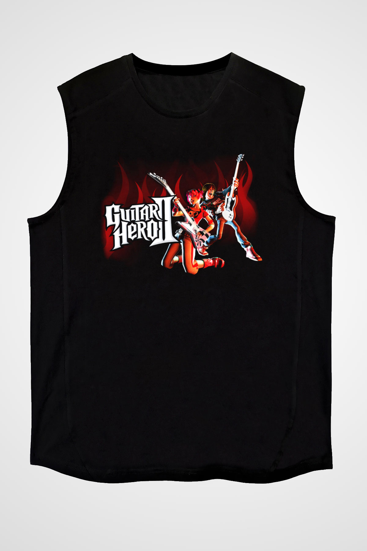 Guitar Hero Siyah Unisex Kolsuz Tişört