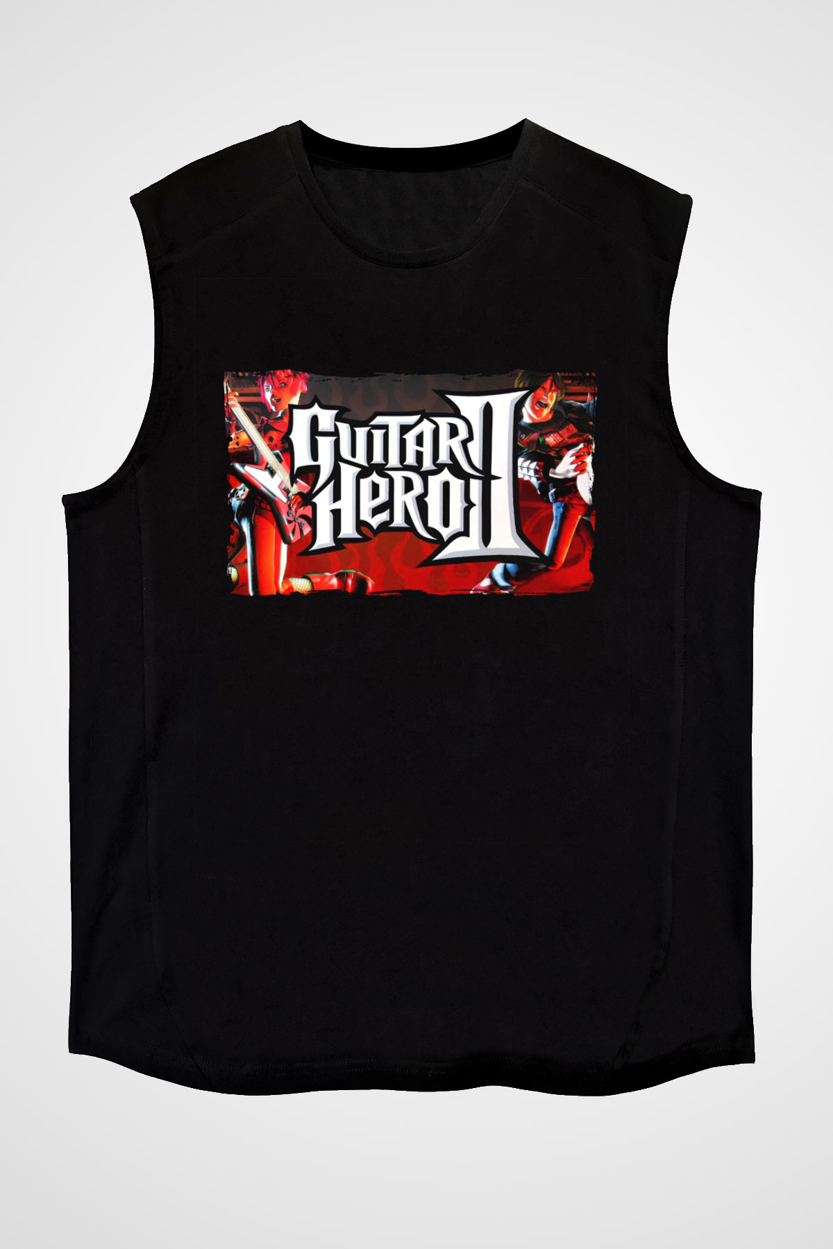 Guitar Hero Siyah Unisex Kolsuz Tişört