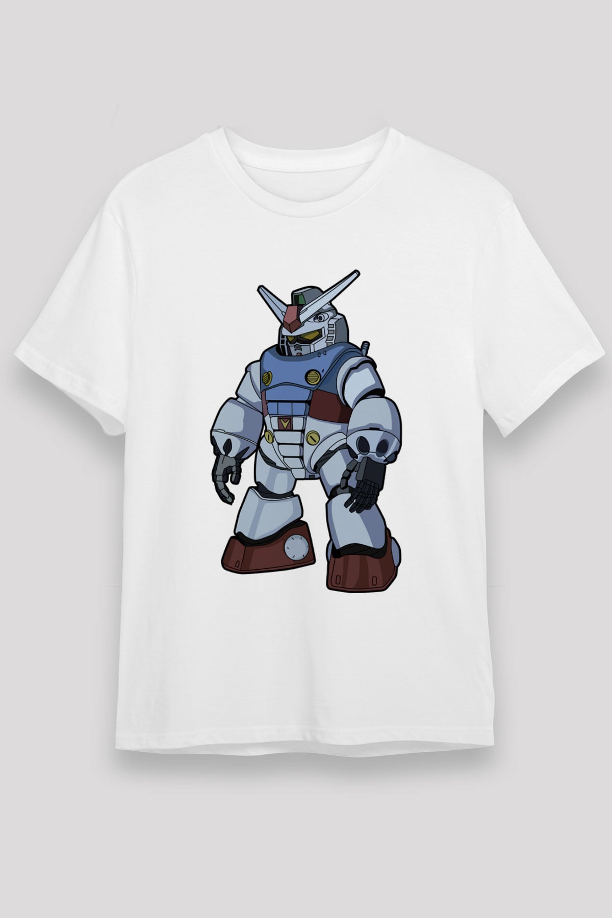 Gundam Robot Baskılı Unisex Beyaz Tişört