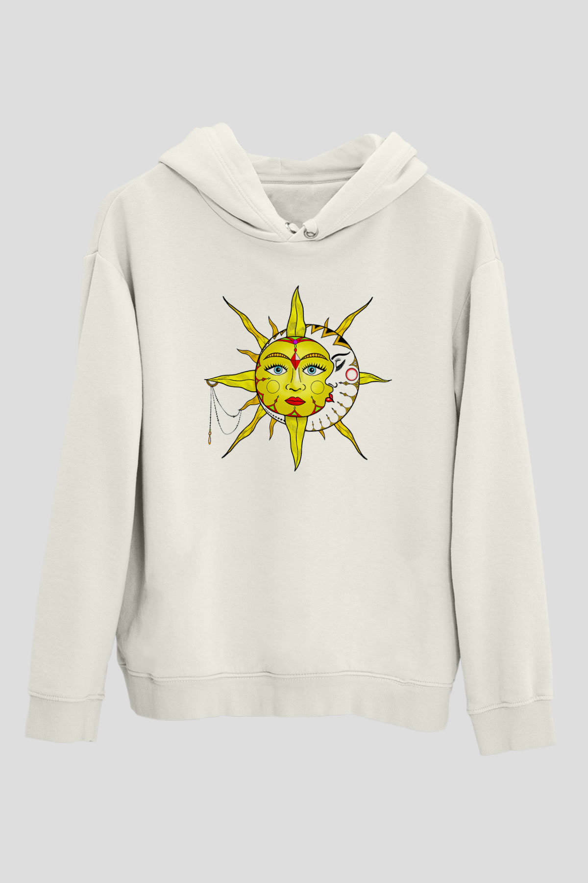 Güneş Beyaz Unisex Hoodie