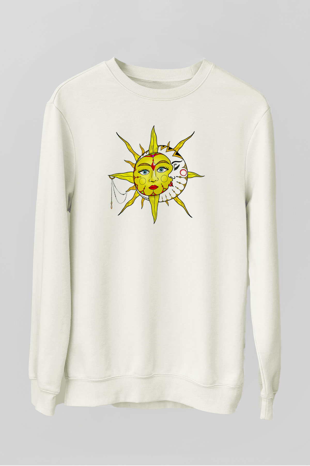 Güneş Beyaz Unisex Sweatshirt