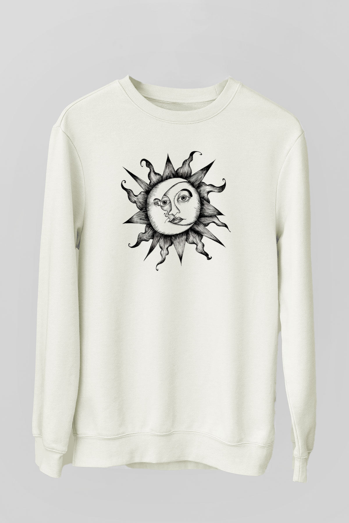 Güneş Beyaz Unisex Sweatshirt