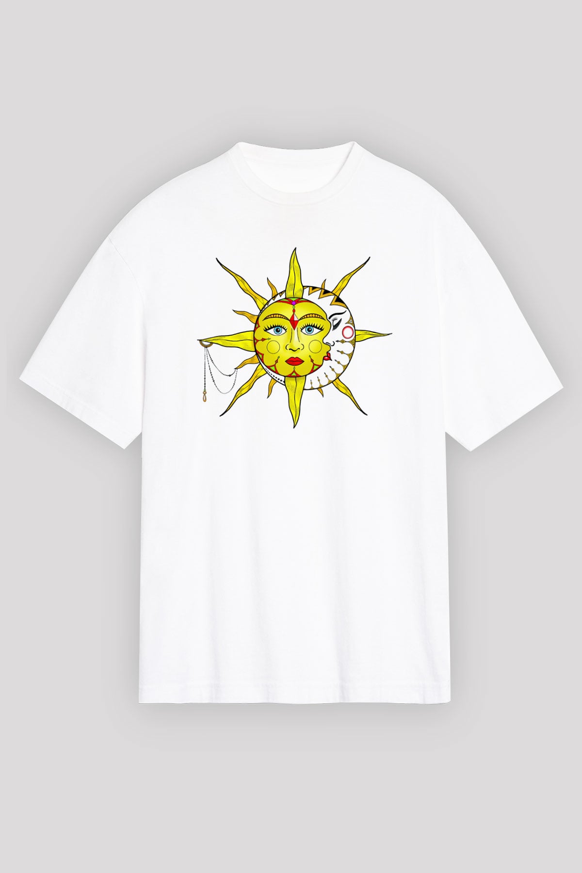 Güneş Beyaz Unisex Tişört T-Shirt - TişörtFabrikası