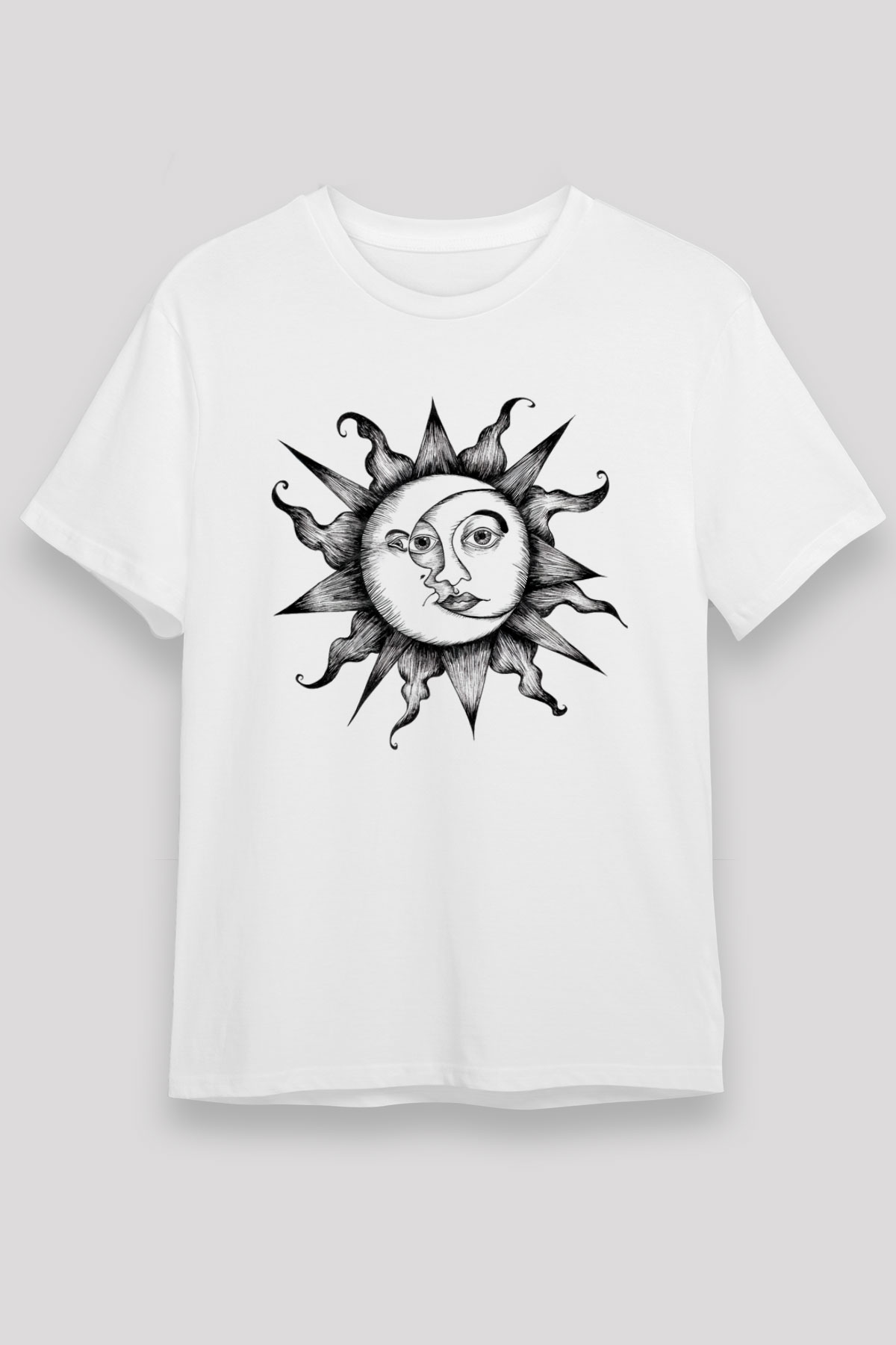 Güneş Beyaz Unisex Tişört T-Shirt - TişörtFabrikası