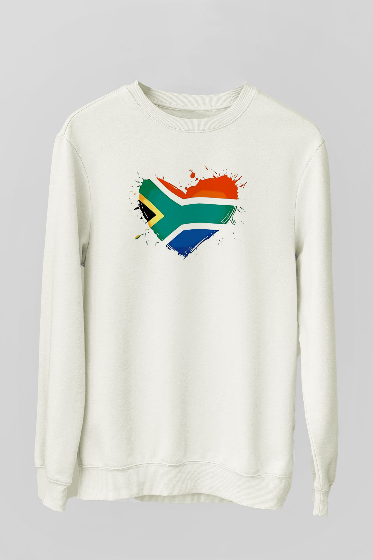 Güney Afrika Cumhuriyeti Beyaz Unisex Sweatshirt