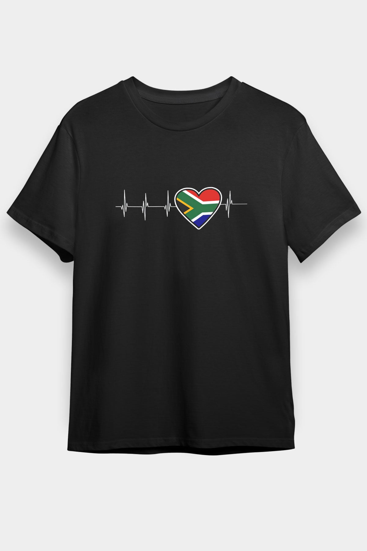 Güney Afrika Cumhuriyeti Siyah Unisex Tişört T-Shirt - TişörtFabrikası
