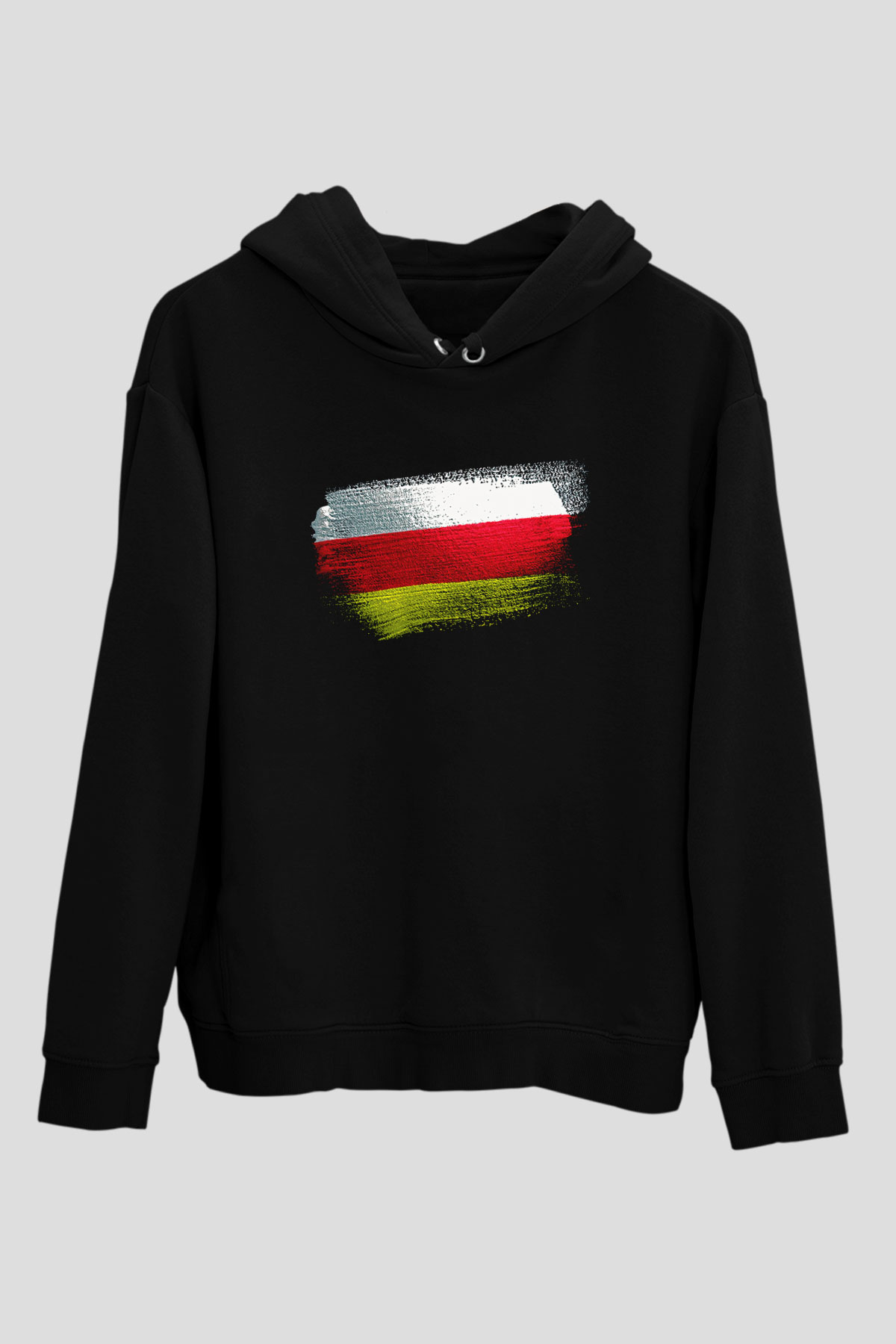 Güney Osetya - South Ossetia Bayrağı Baskılı Unisex Siyah Hoodie
