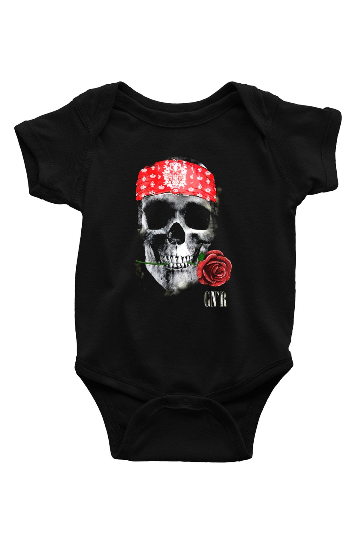 Guns N’ Roses Baskılı Siyah Bebek Body - Zıbın