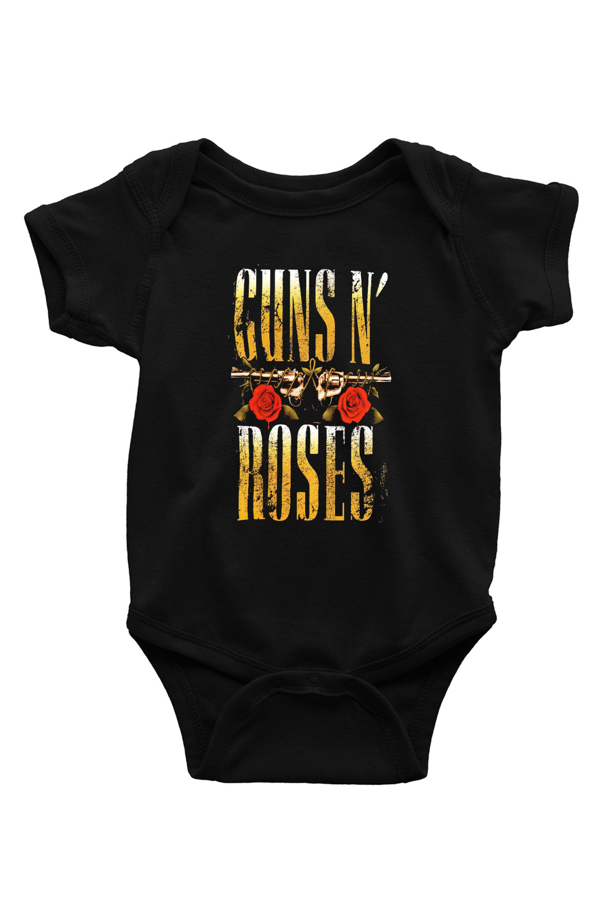 Guns N’ Roses Baskılı Siyah Bebek Body - Zıbın