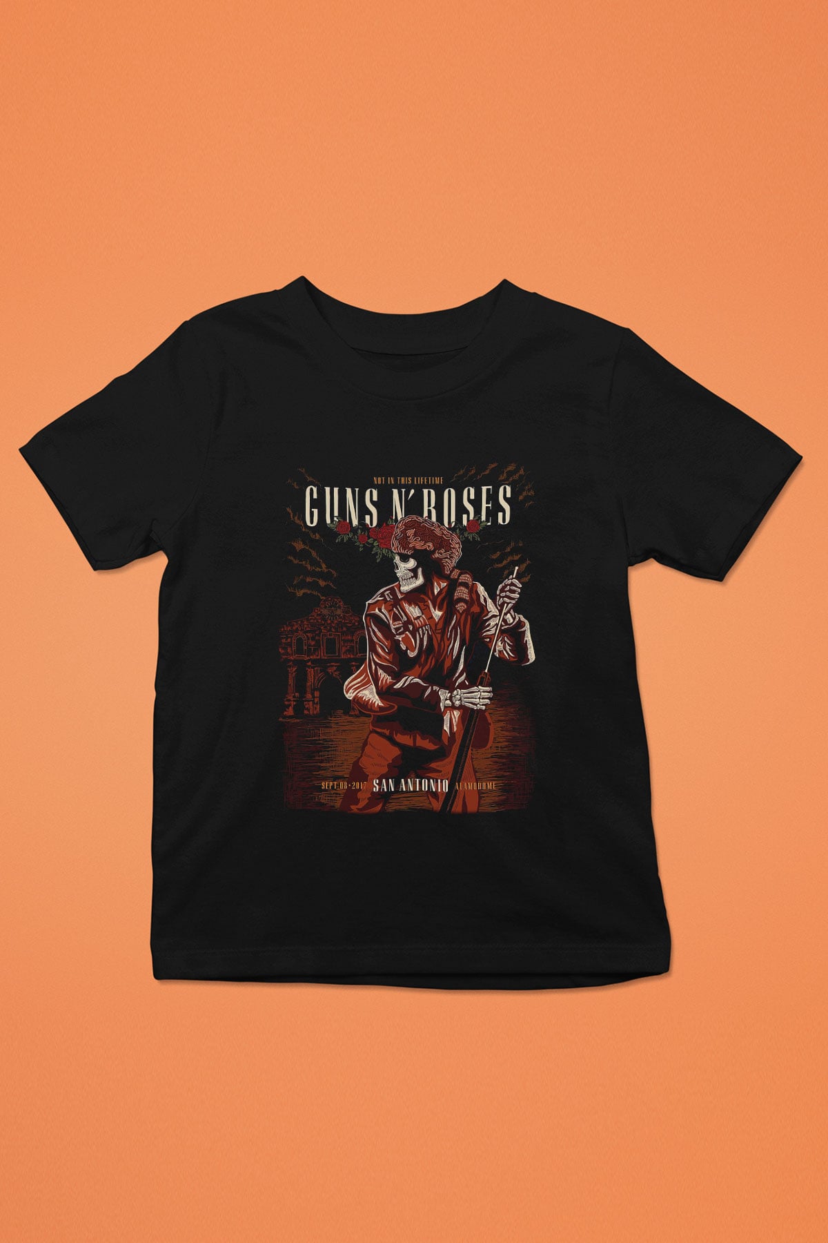 Guns N’ Roses Baskılı Siyah Unisex Çocuk Tişört