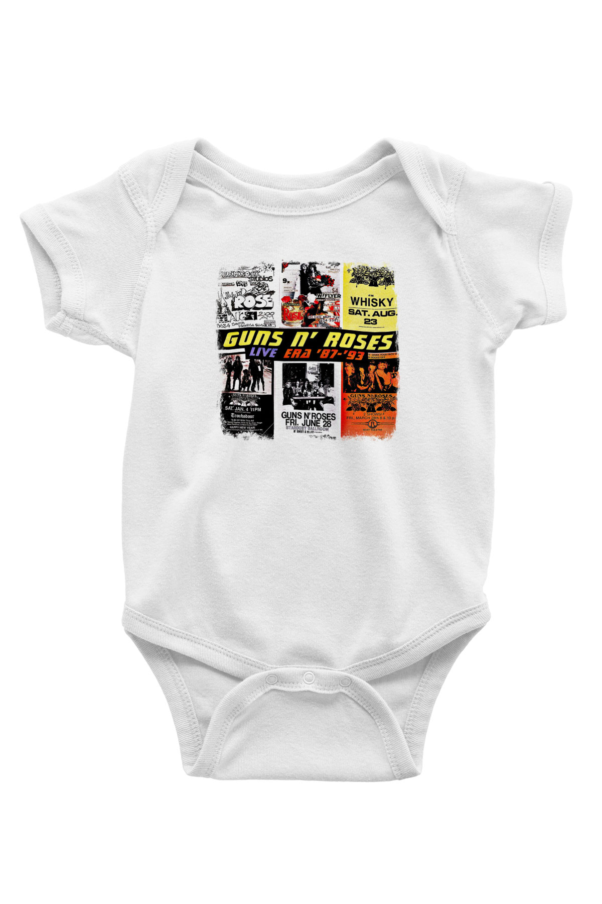 Guns N' Roses Baskılı Unisex Beyaz Bebek Body - Zıbın