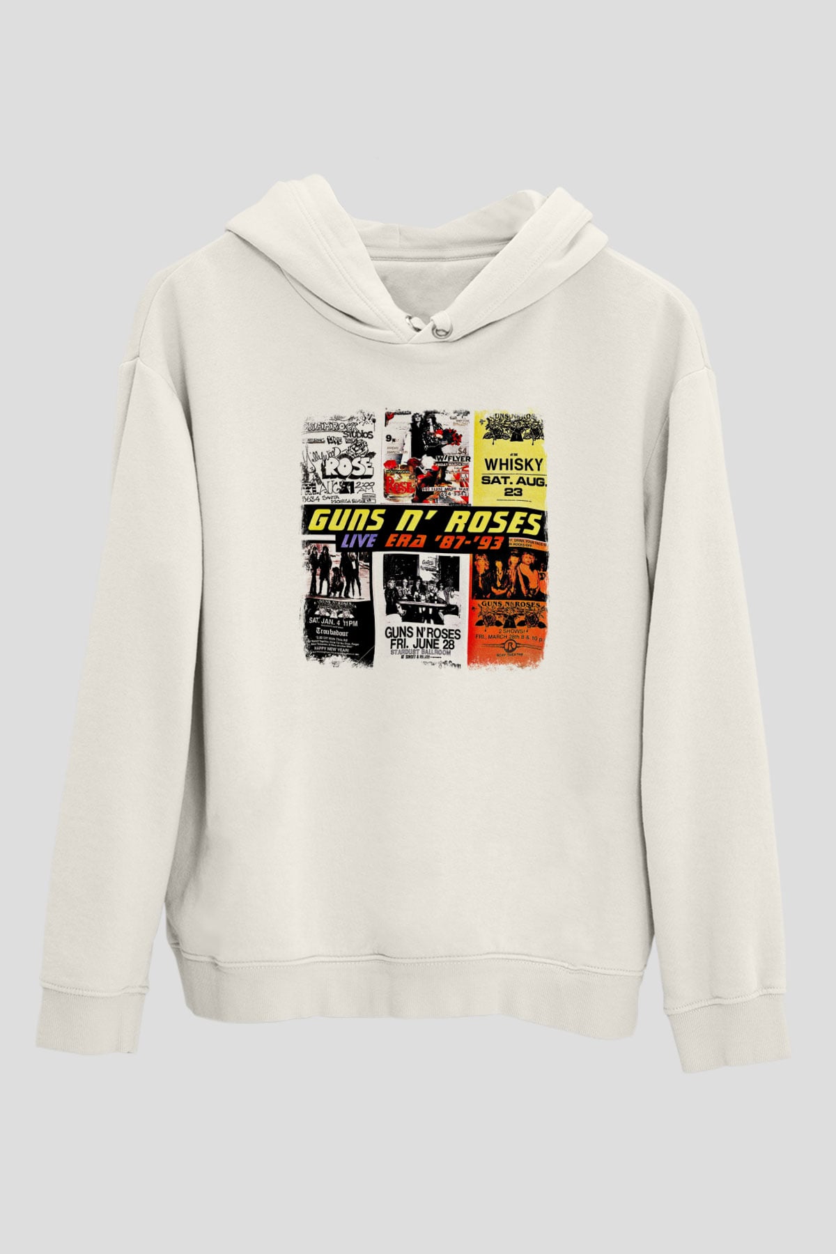 Guns N' Roses Baskılı Unisex Beyaz Hoodie