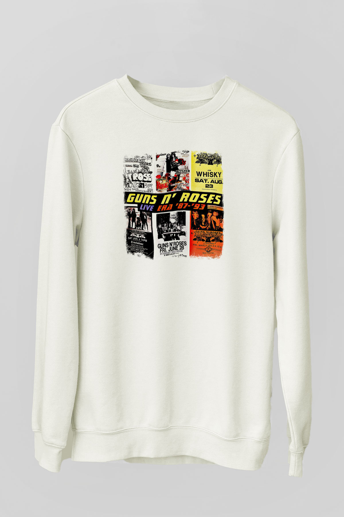 Guns N' Roses Baskılı Unisex Beyaz Sweatshirt