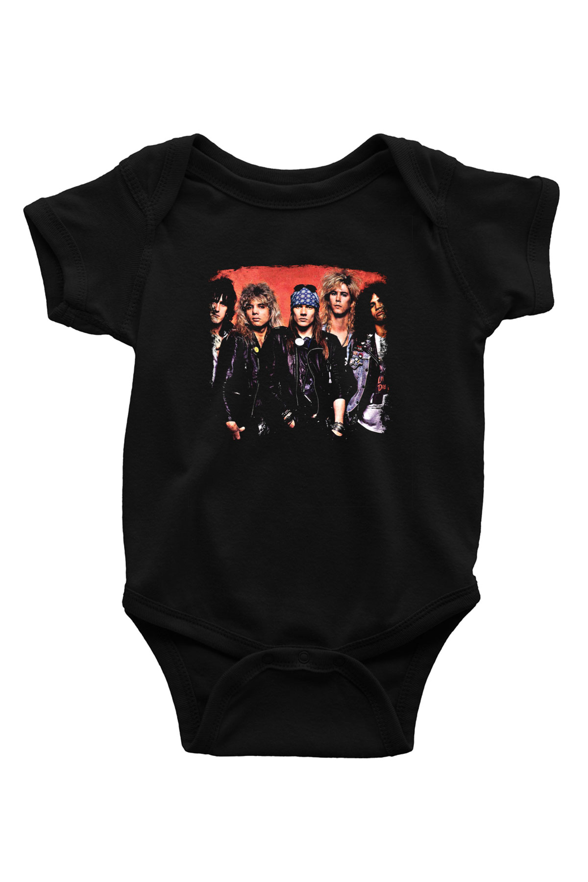 Guns N' Roses Baskılı Unisex Siyah Bebek Body - Zıbın