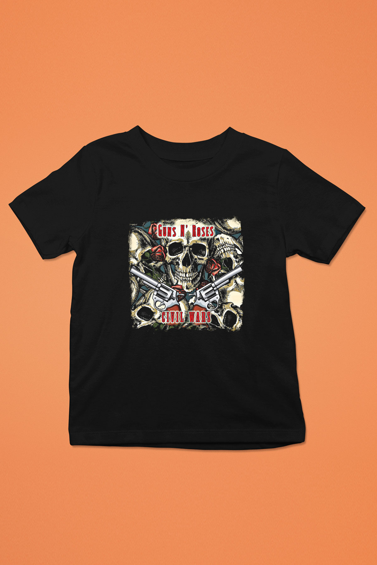 Guns N' Roses Baskılı Unisex Siyah Çocuk Tişört