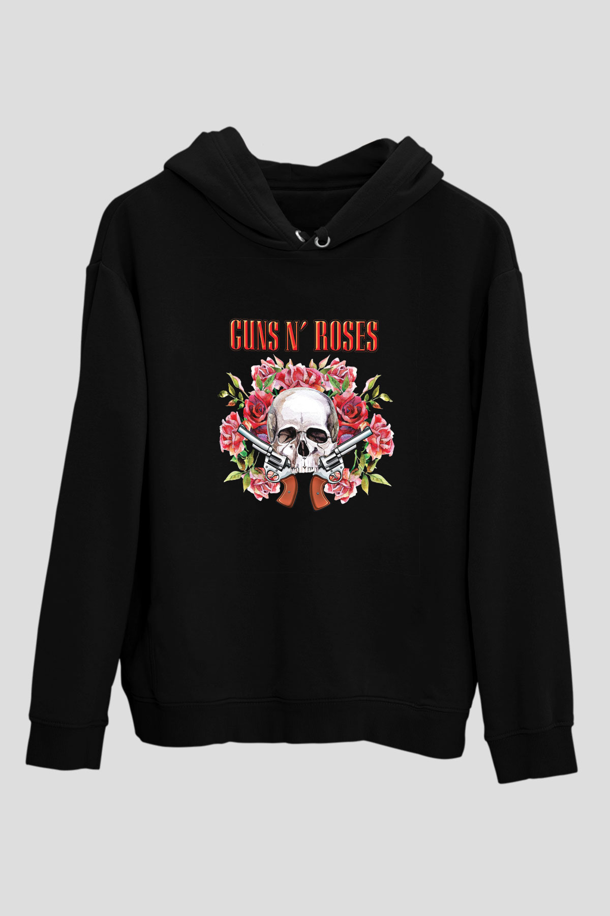 Guns N' Roses Baskılı Unisex Siyah Hoodie
