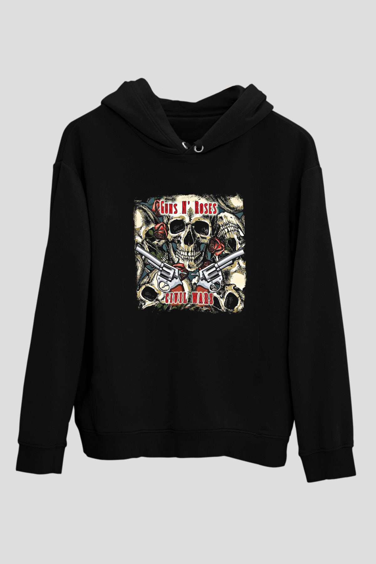Guns N' Roses Baskılı Unisex Siyah Hoodie
