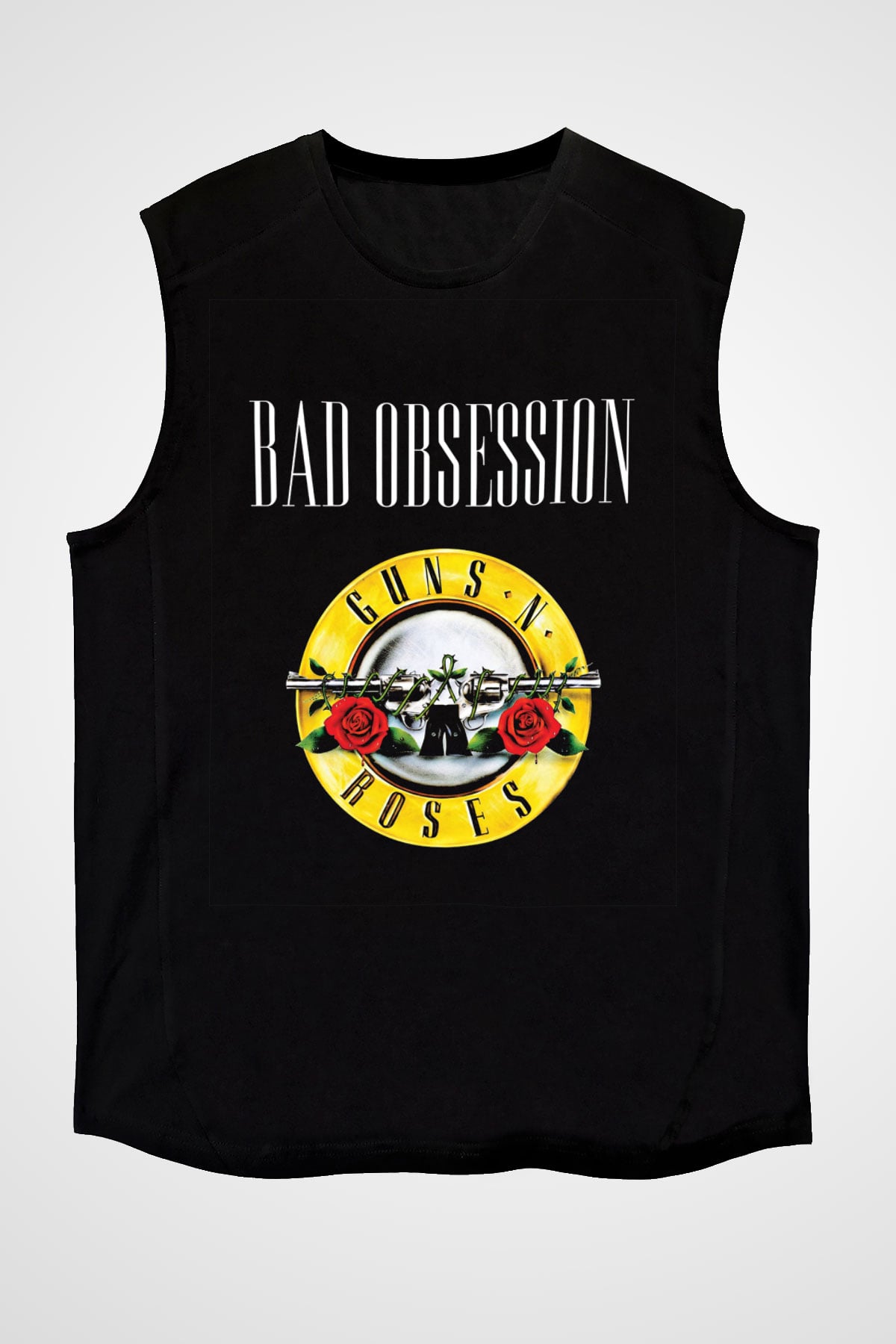 Guns N' Roses Baskılı Unisex Siyah Kolsuz Tişört