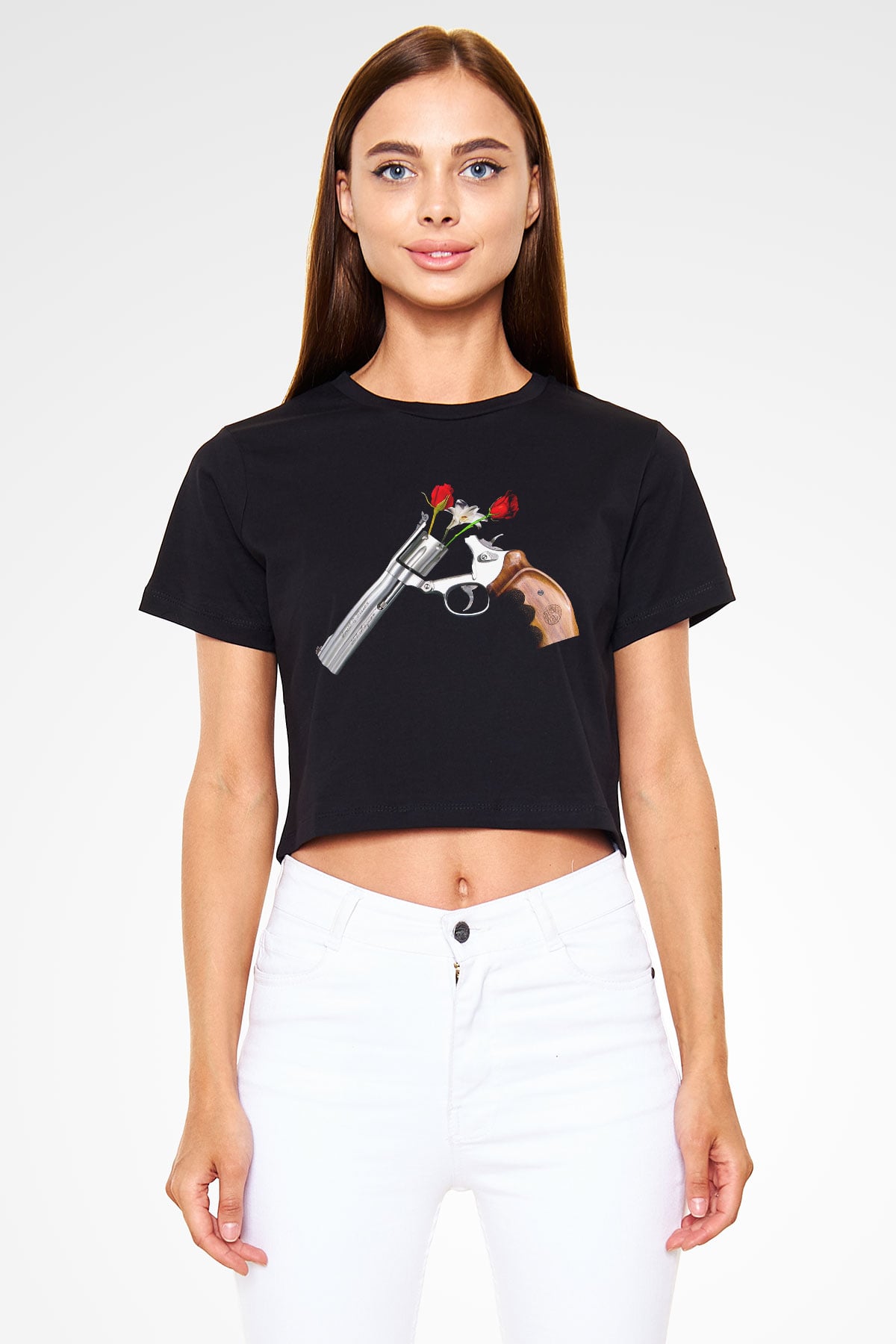 Guns N’ Roses Siyah Crop Top Tişört