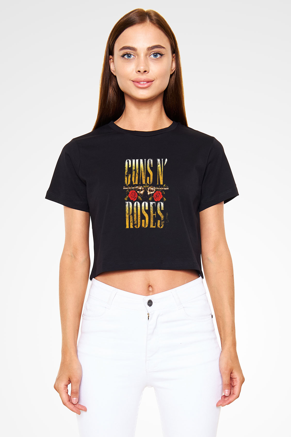 Guns N’ Roses Siyah Crop Top Tişört