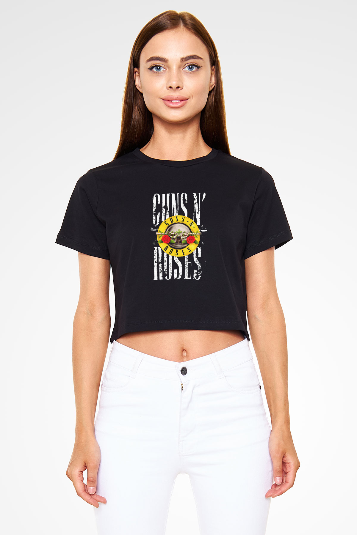 Guns N’ Roses Siyah Crop Top Tişört