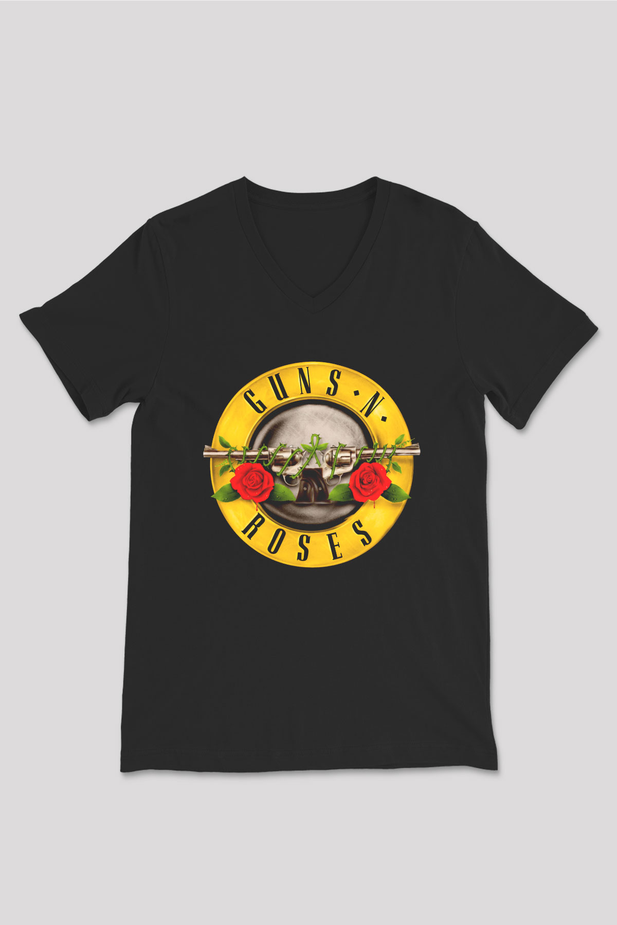 Guns N' Roses Siyah Unisex V Yaka Tişört T-Shirt