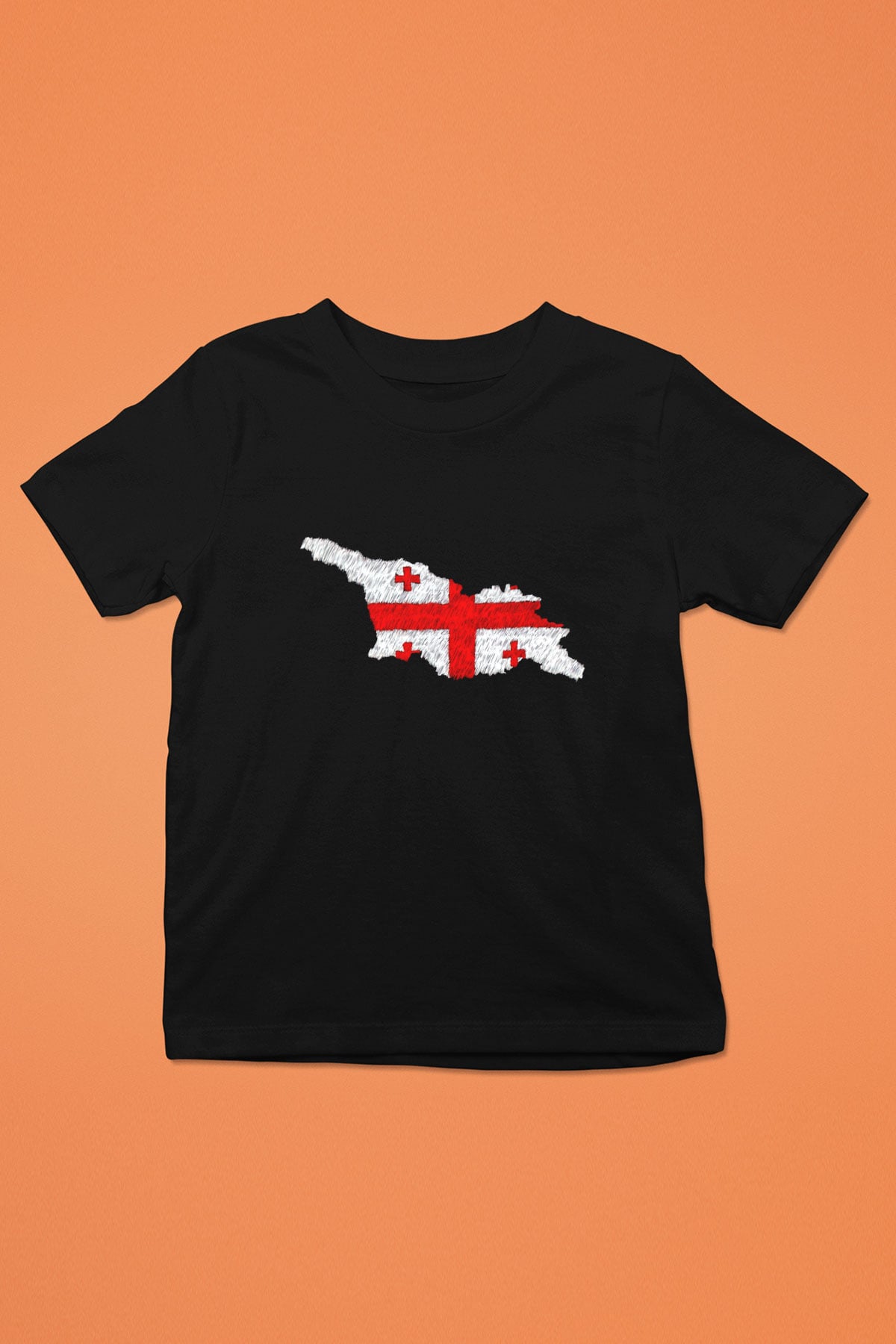 Gürcistan Siyah Unisex Çocuk Tişört